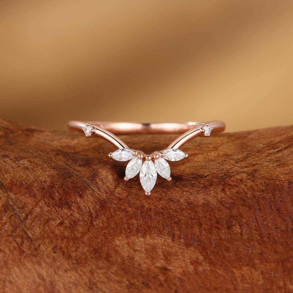 Classic Marquise Moissanite Wedding Band