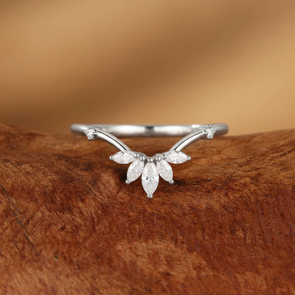 Classic Marquise Moissanite Wedding Band