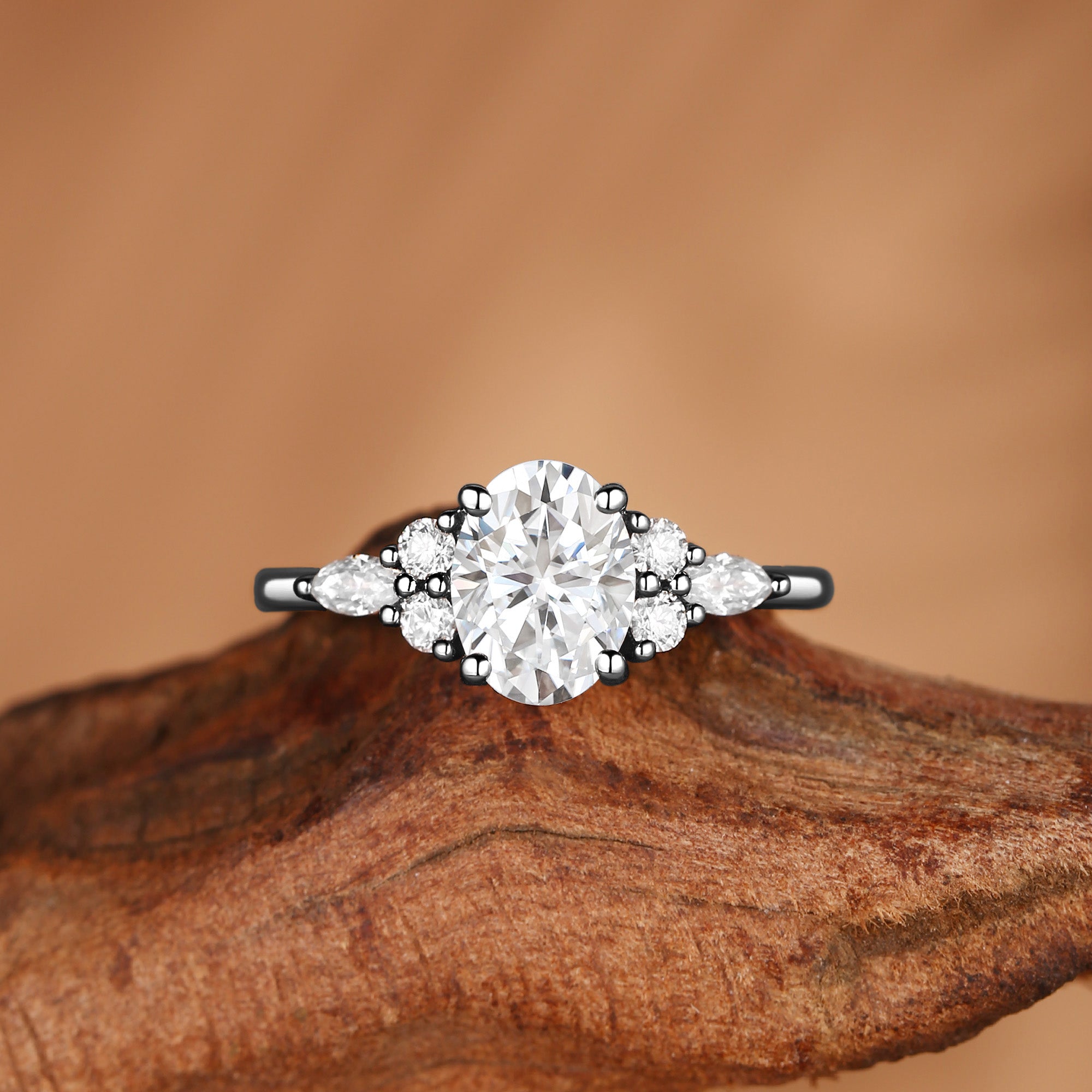 Lucinda - Oval Cut Moissanite Classic Engagement Ring