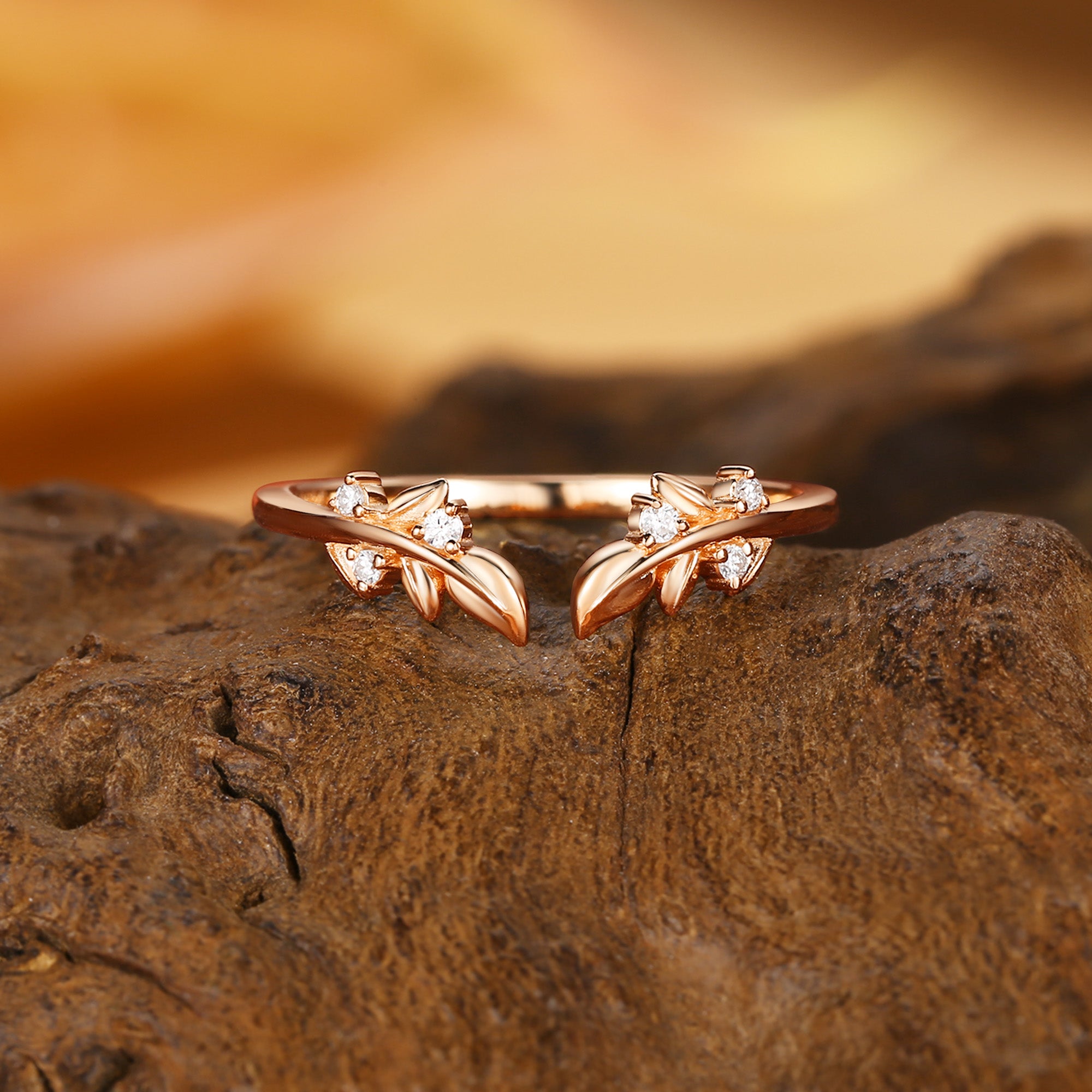Wedding Band - Leaf Design Open Wedding Band