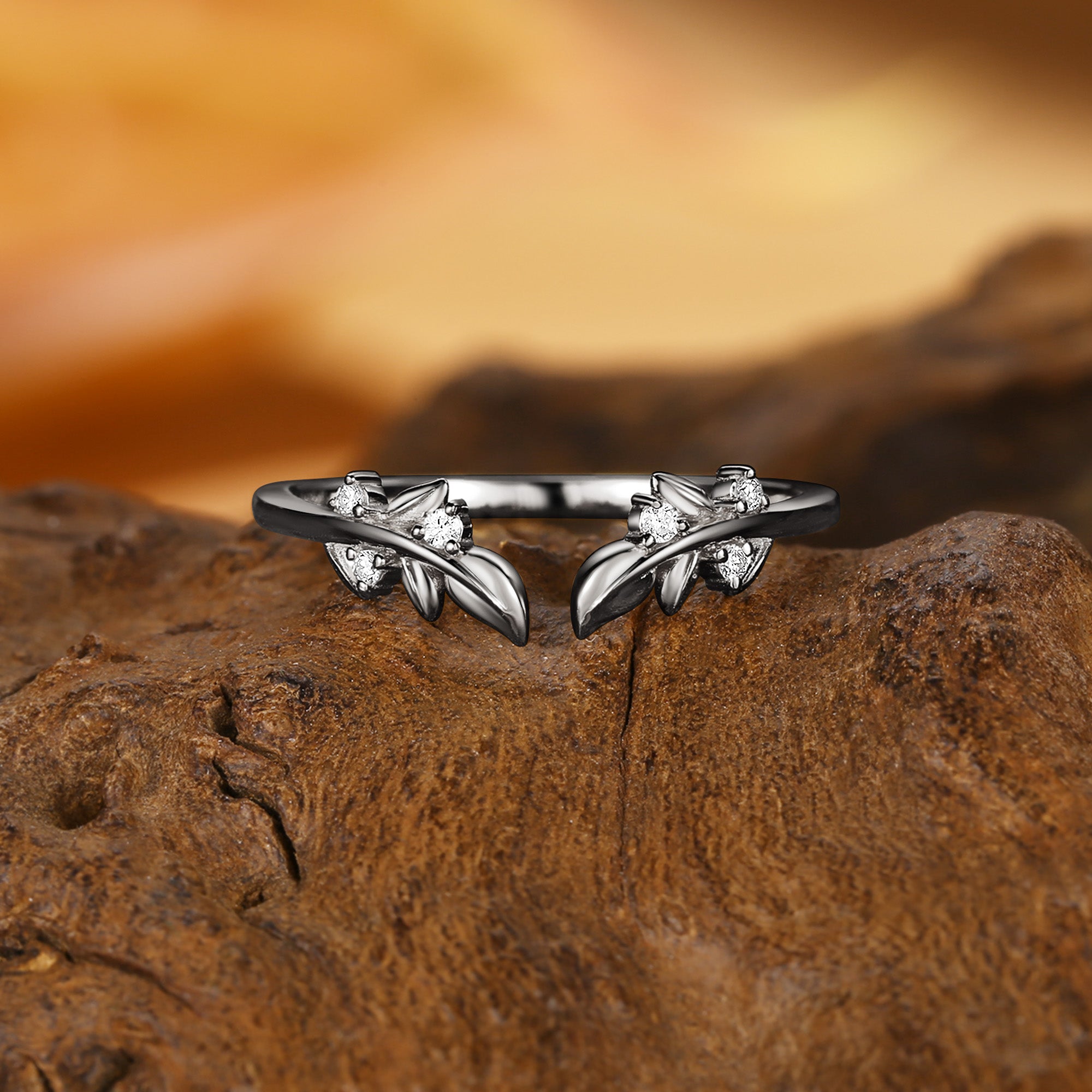 Wedding Band - Leaf Design Open Wedding Band