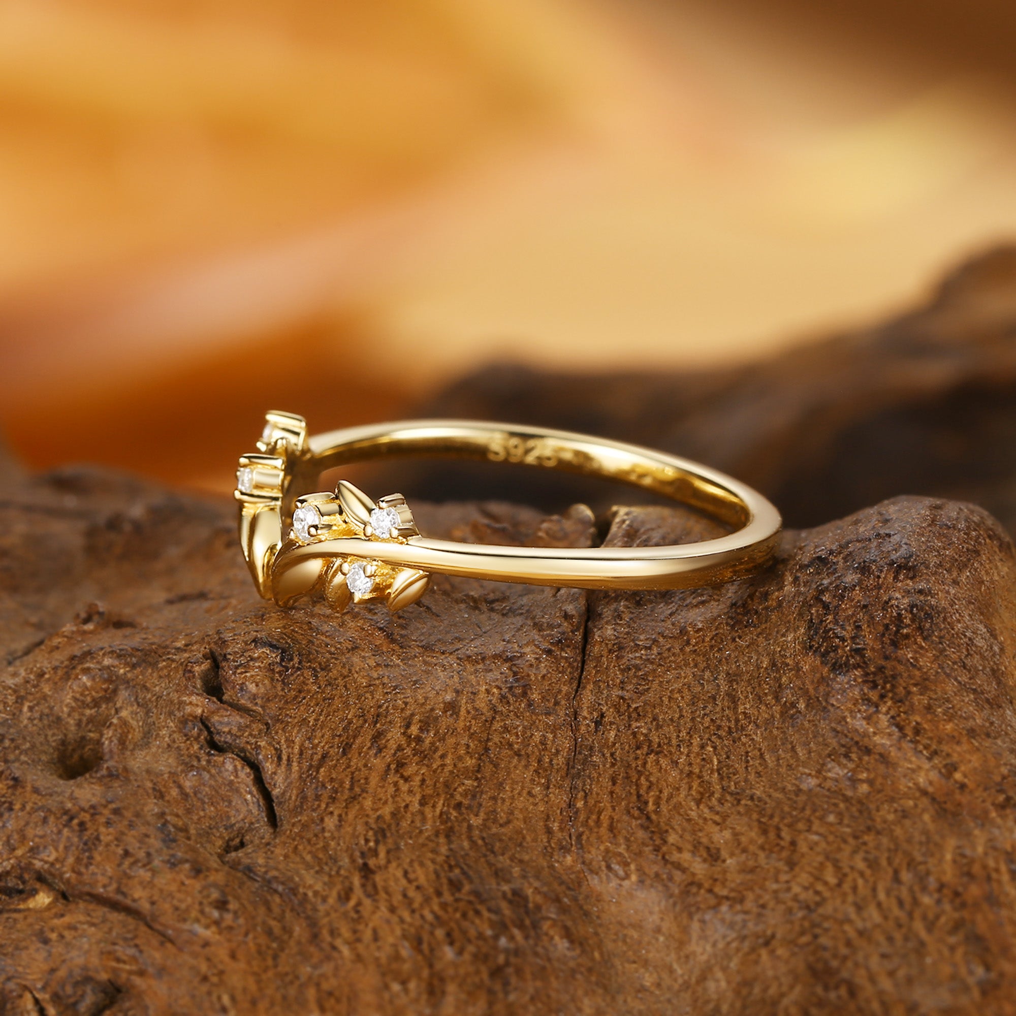 Wedding Band - Leaf Design Open Wedding Band