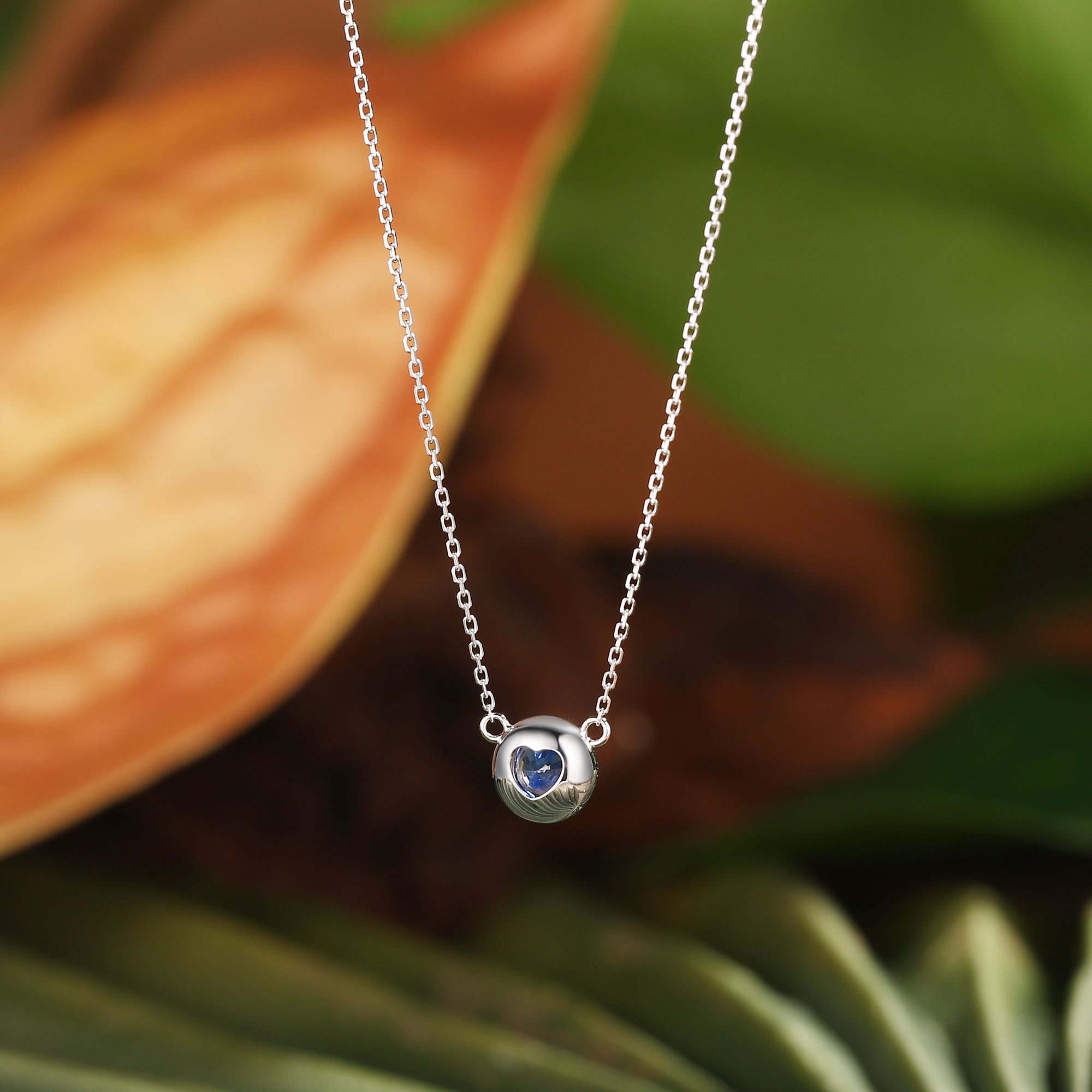 Monet's Garden-Inspired Bezel Lab Sapphire Classic Pendant