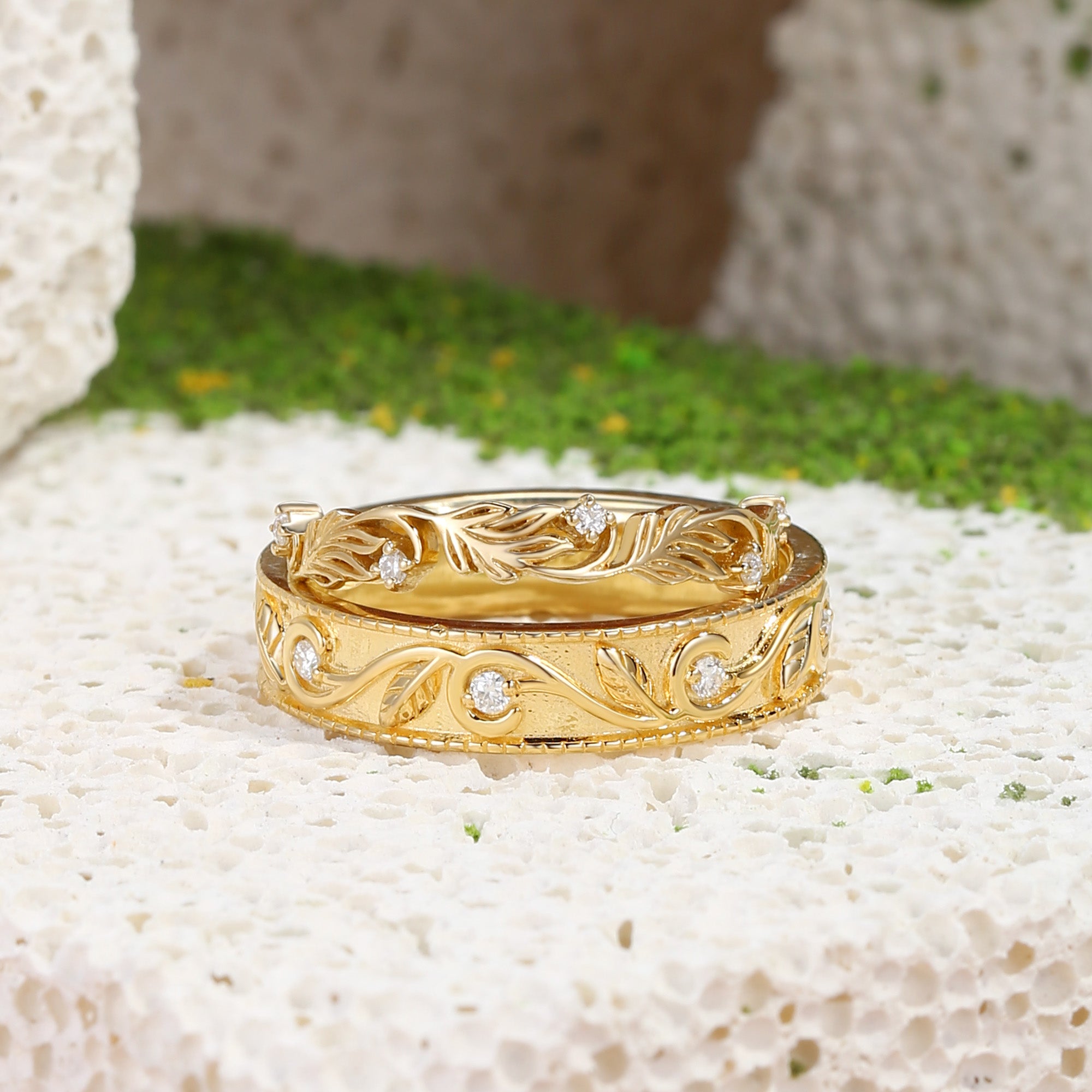 Couple Ring - Moissanite Promise Wedding Ring Sets His and Hers