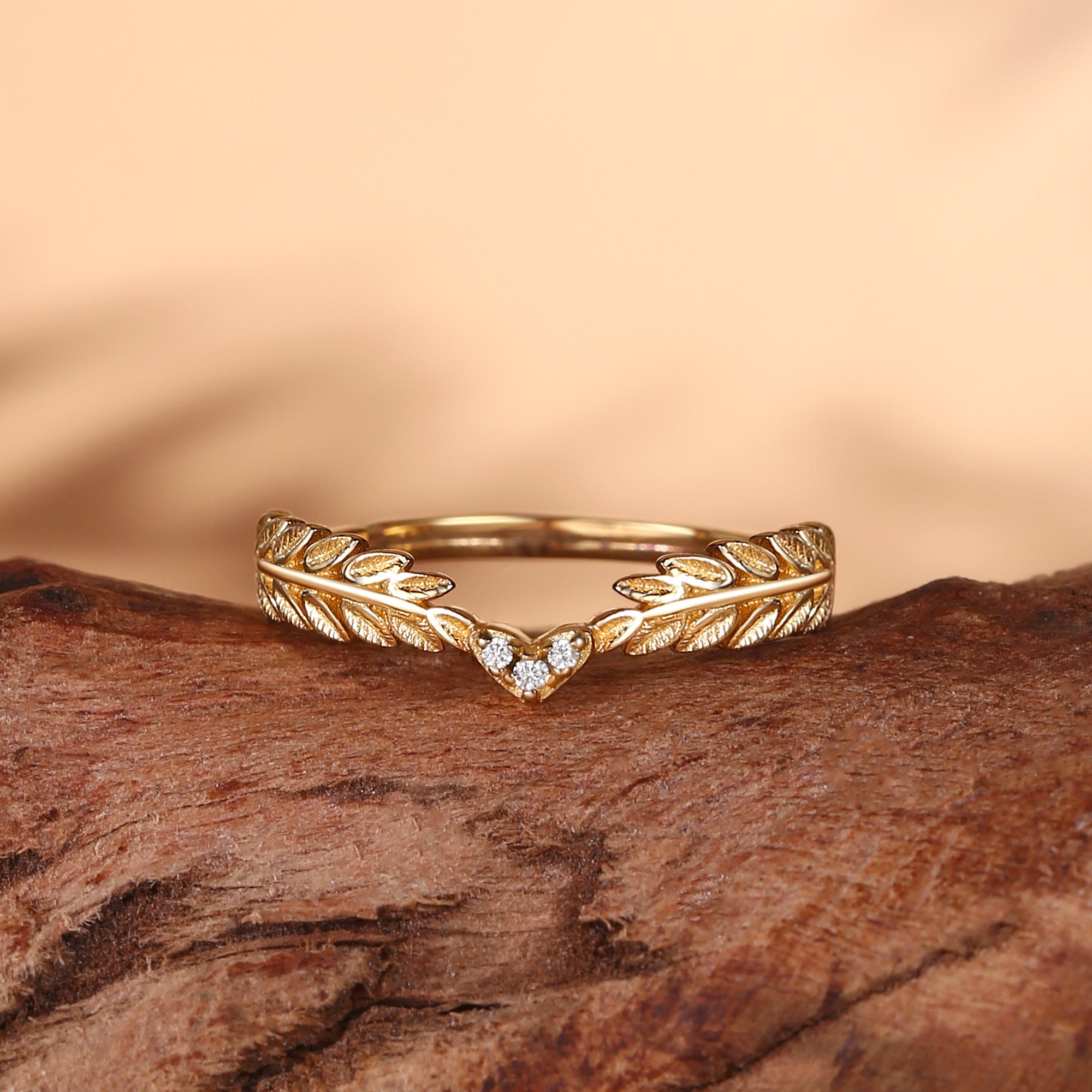 Wedding Band - Leafy Inspired Moissanite Wedding Band