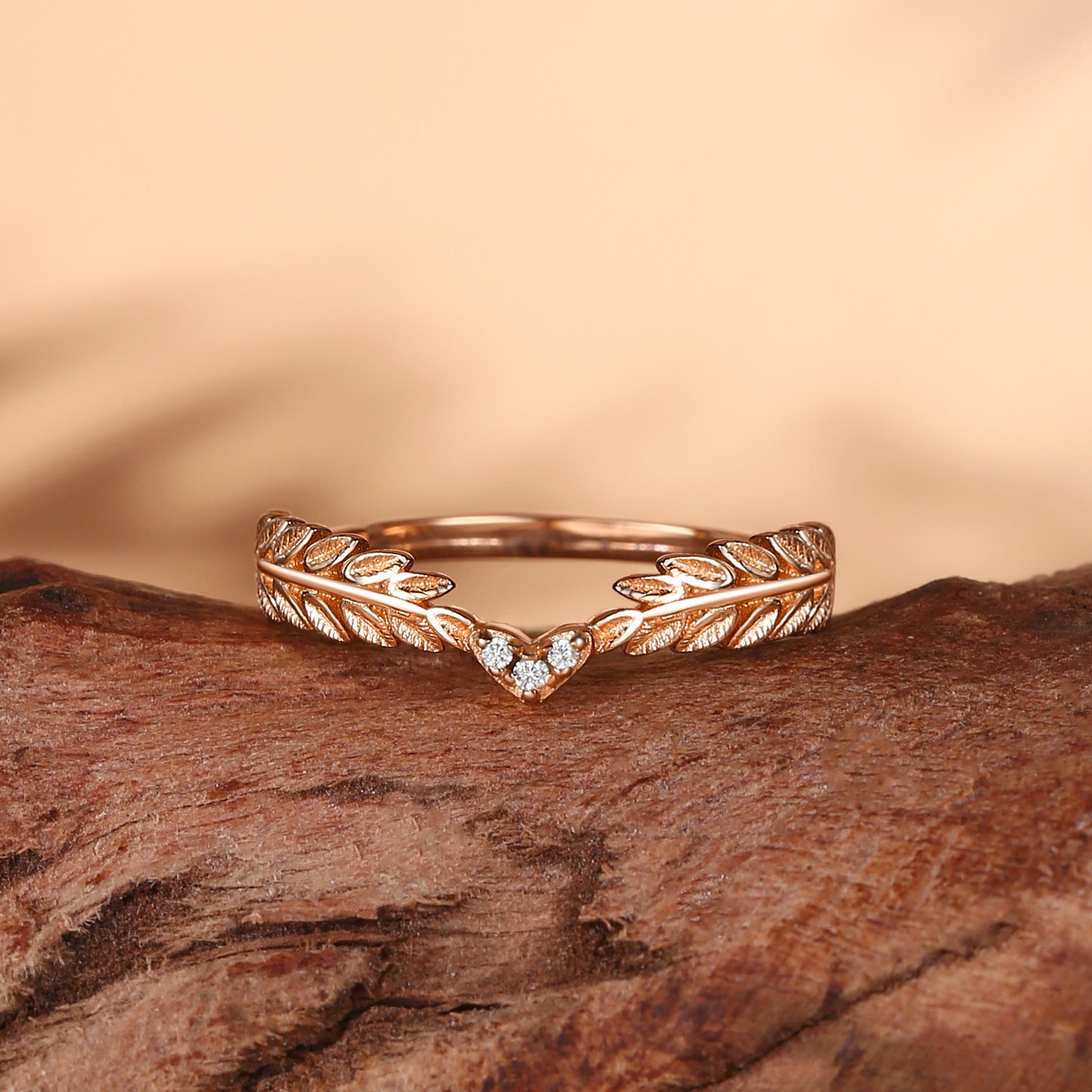 Wedding Band - Leafy Inspired Moissanite Wedding Band