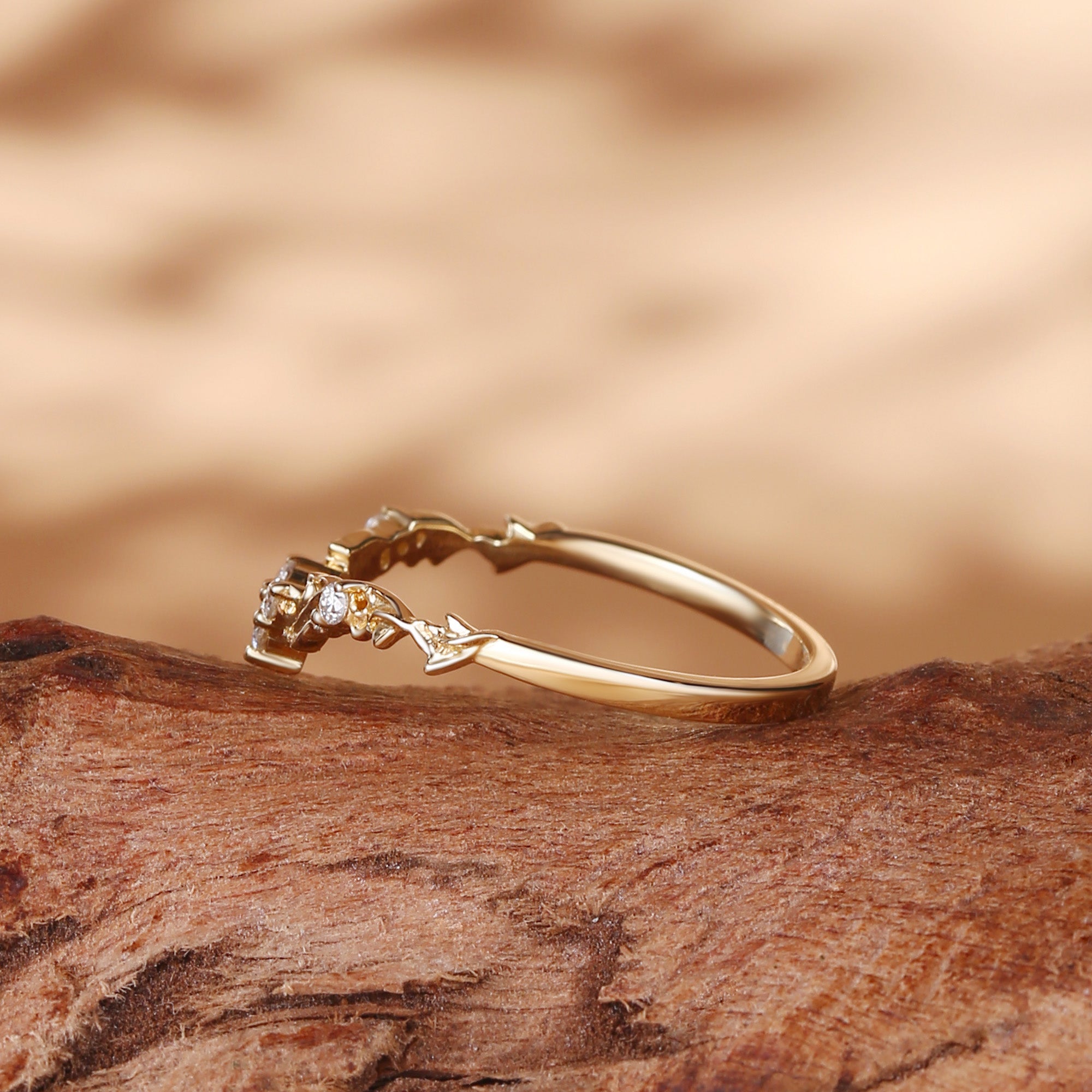 Wedding Band - Vine Leafy Moissanite Wedding Band