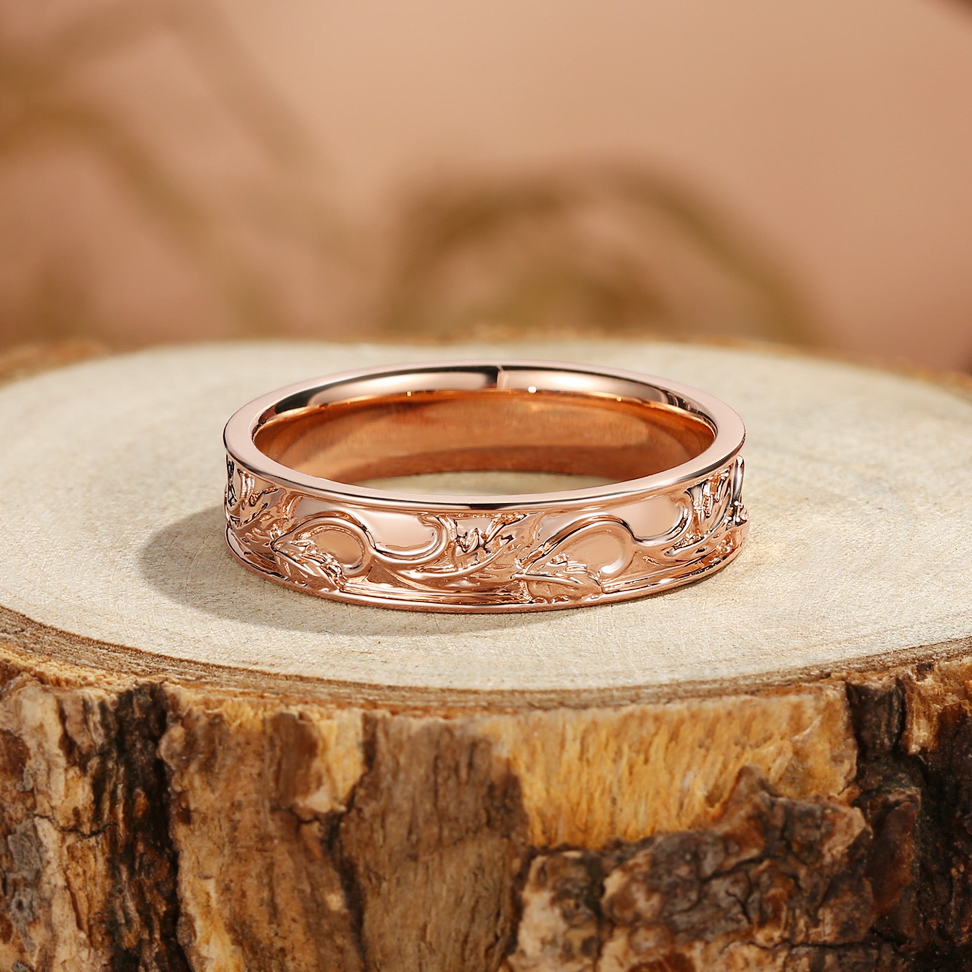 5MM Oak Leaf Promise Band