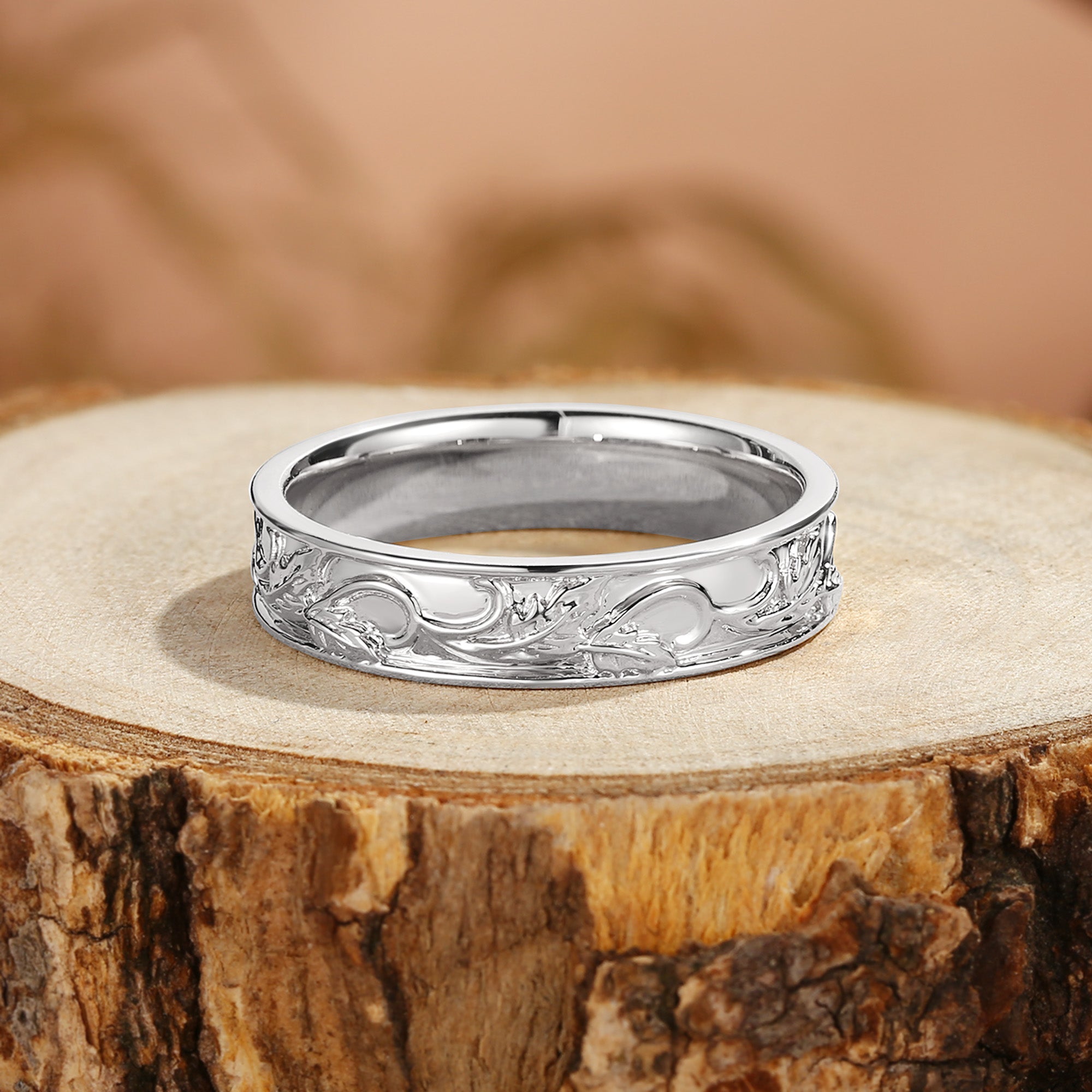 5MM Oak Leaf Promise Band