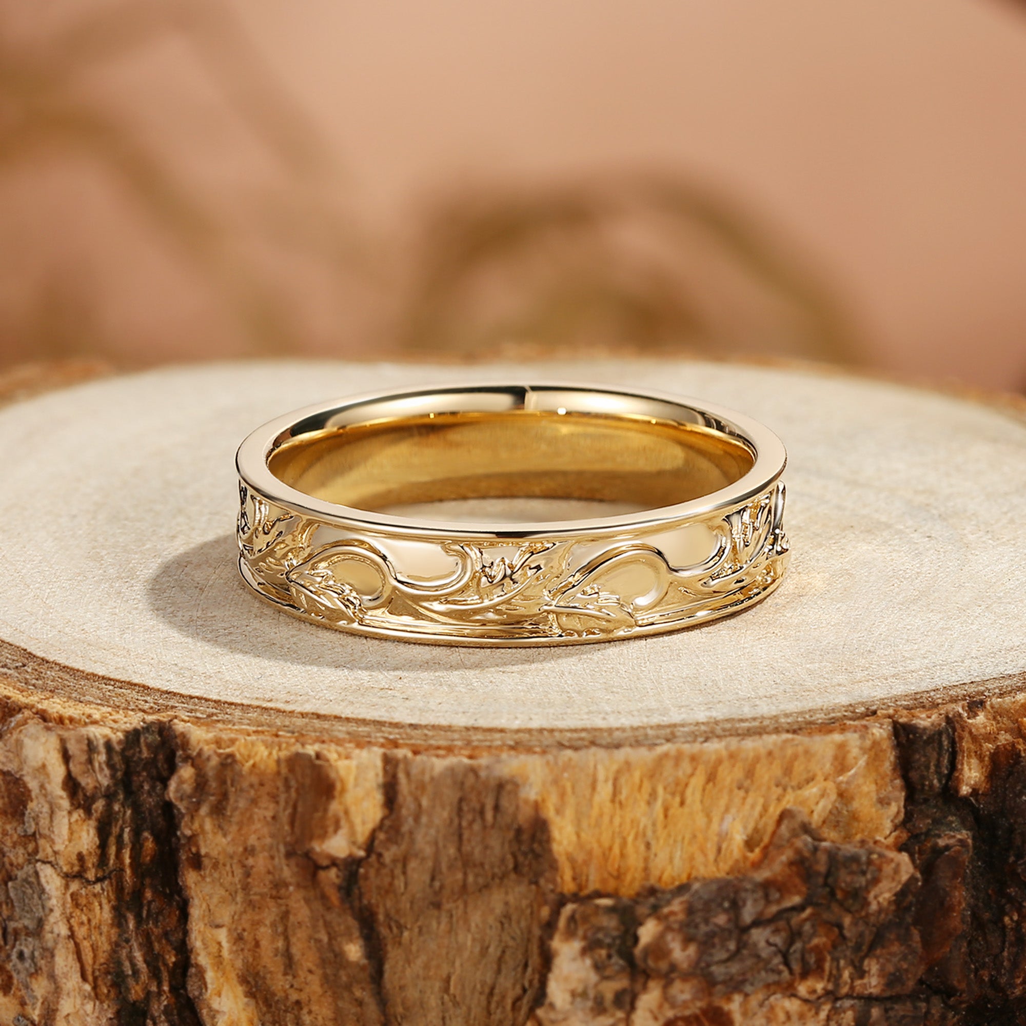 5MM Oak Leaf Promise Band