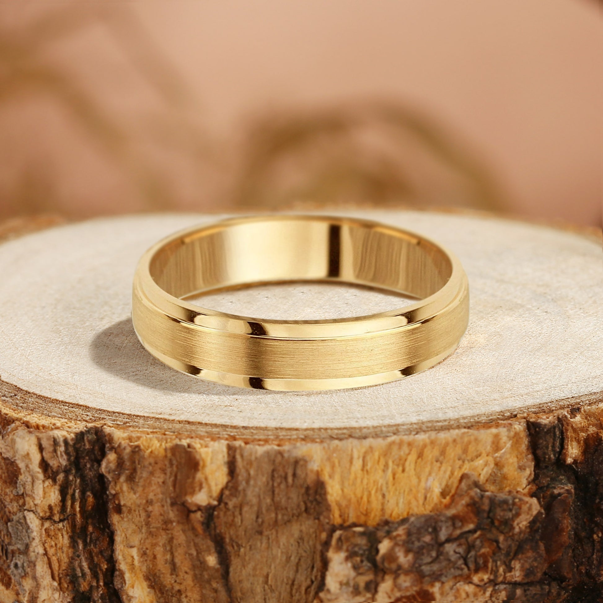 Clarissa - Mens Wedding Band 5mm Yellow Gold Mens Ring