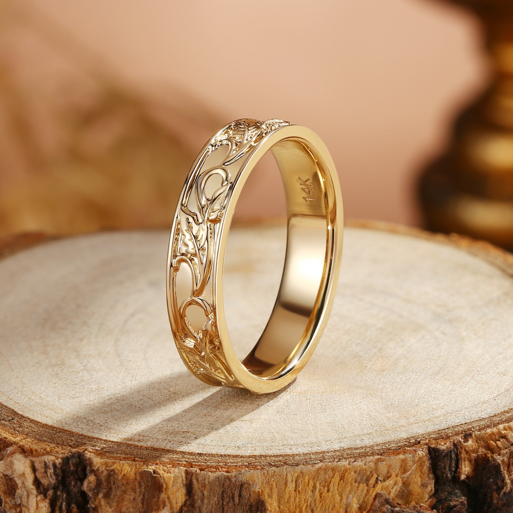 5MM Oak Leaf Promise Band