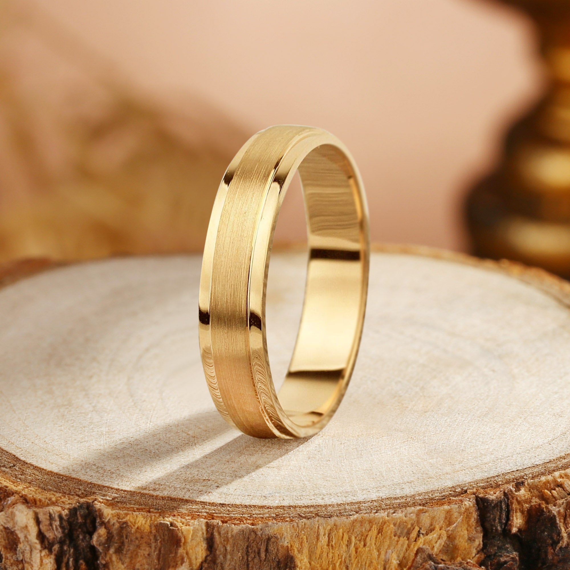Clarissa - Mens Wedding Band 5mm Yellow Gold Mens Ring