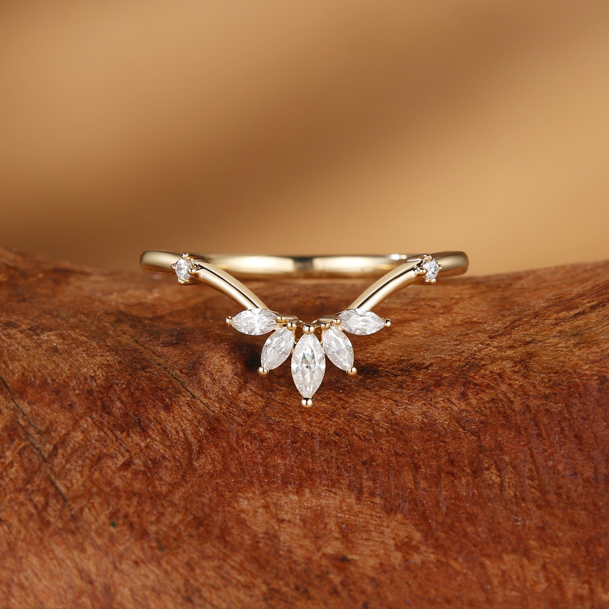 Classic Marquise Moissanite Wedding Band