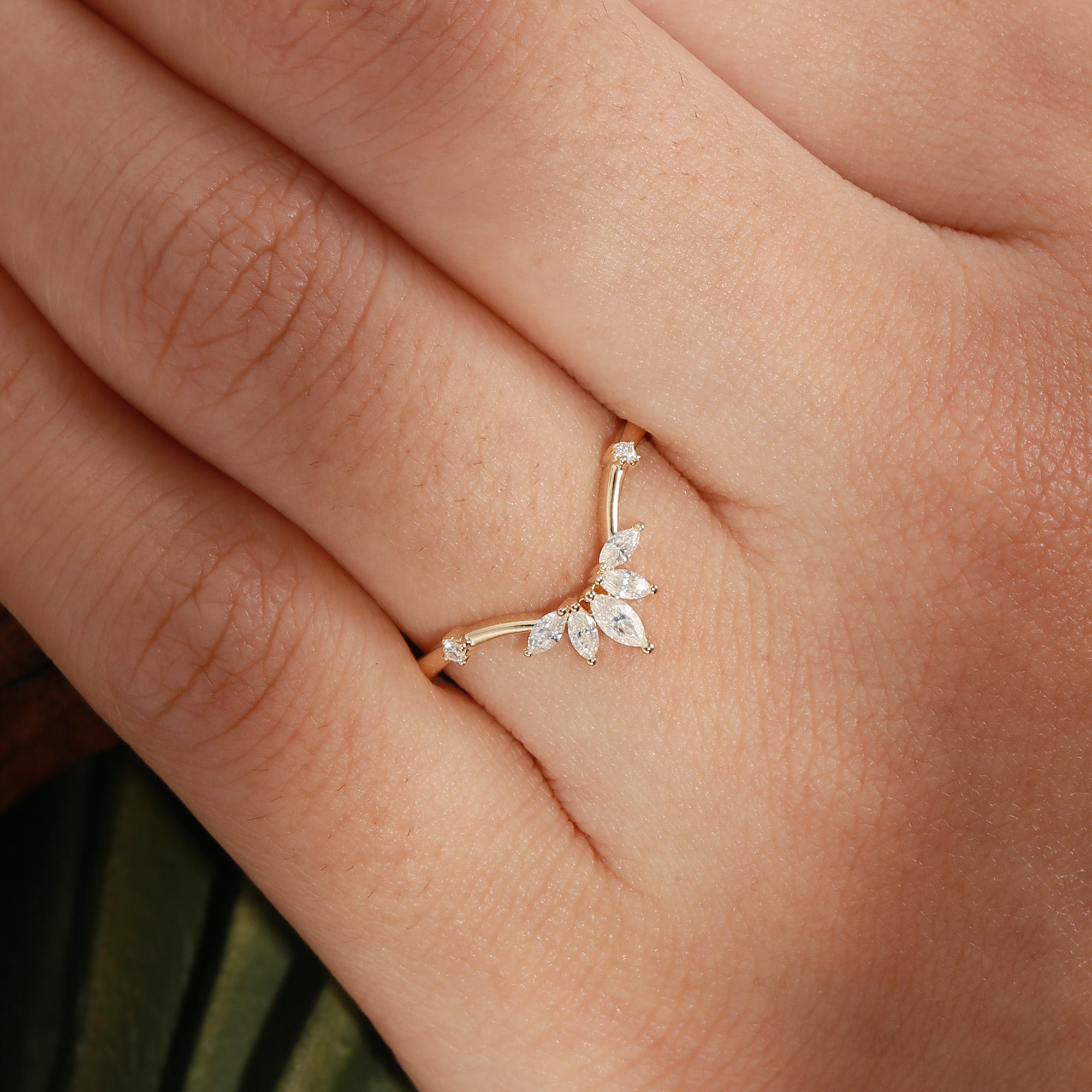 Classic Marquise Moissanite Wedding Band