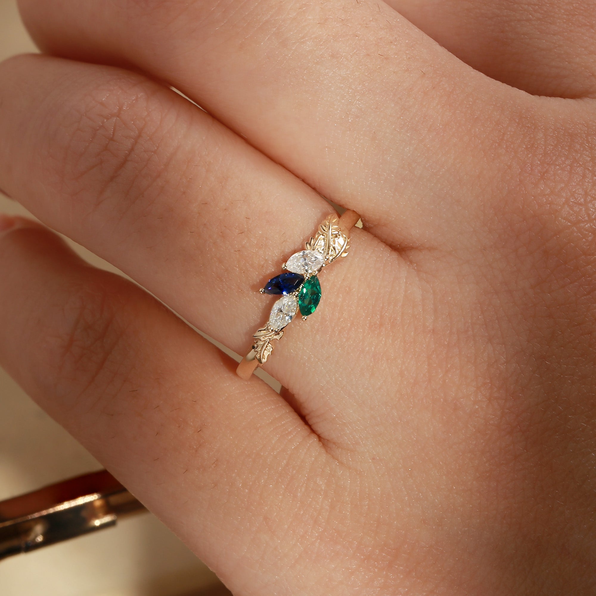 Sapphire & Emerald Promise Ring