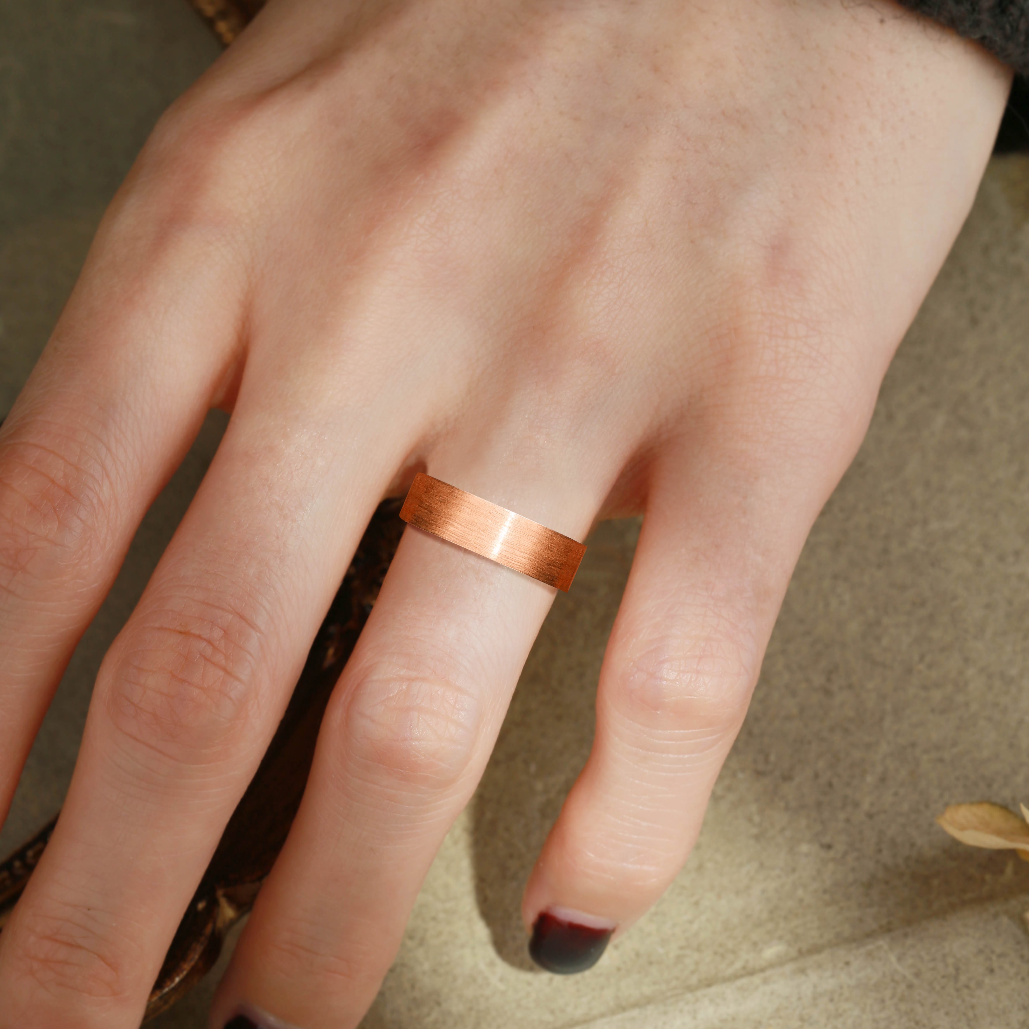 Brushed Gold Ring with Lab Diamond Men's Matte Wedding Band