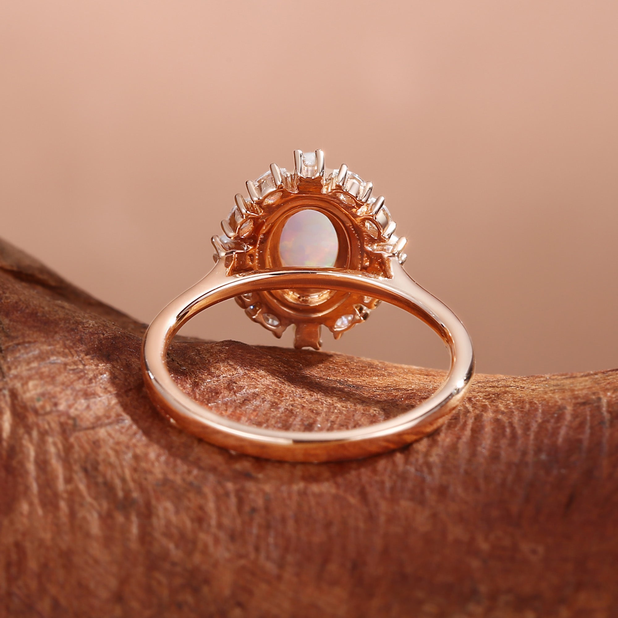 Odessa - Opal & Pearl Bouble Halo Engagement Ring