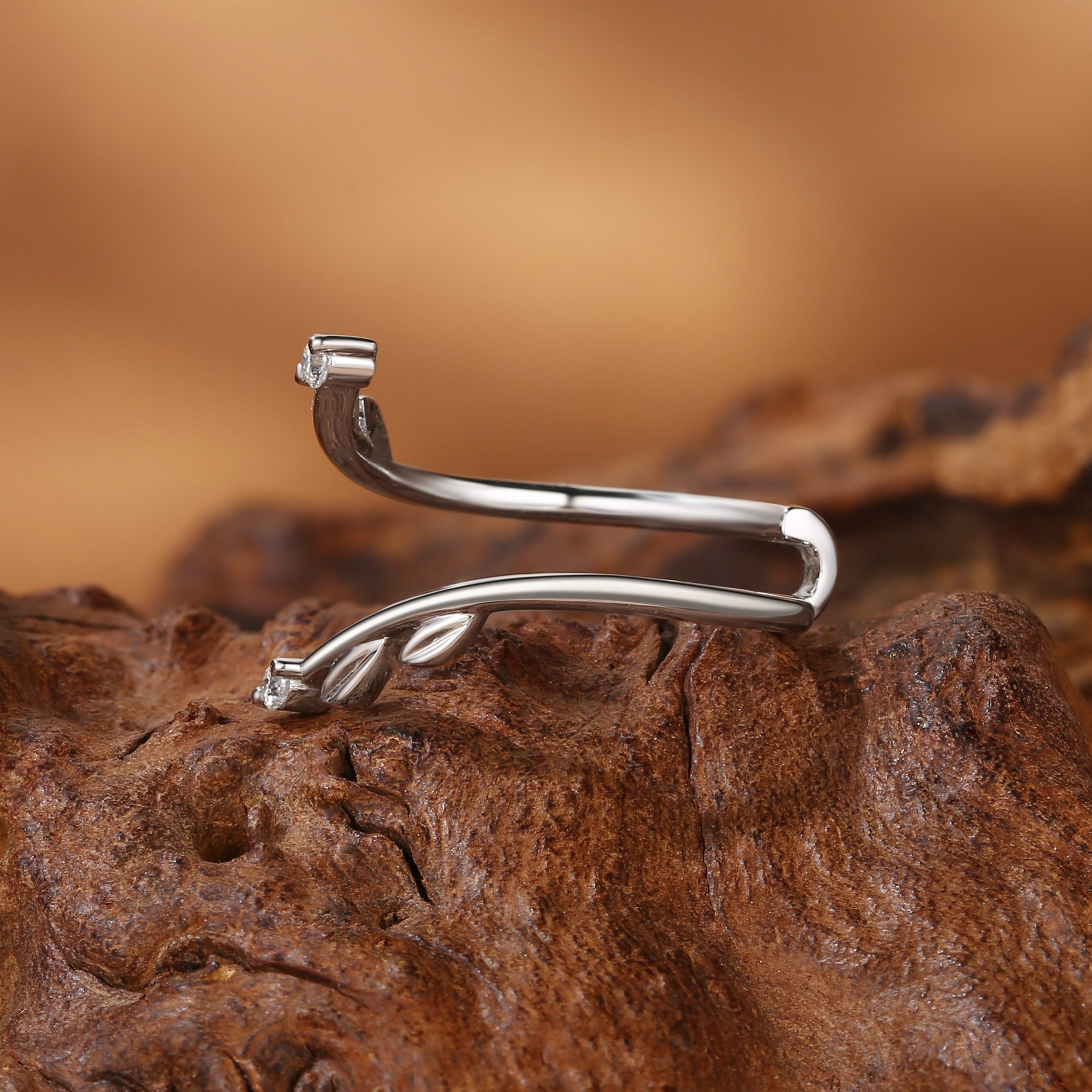 Sorrel - Simple Leafy Vine Enhancer Wedding Band