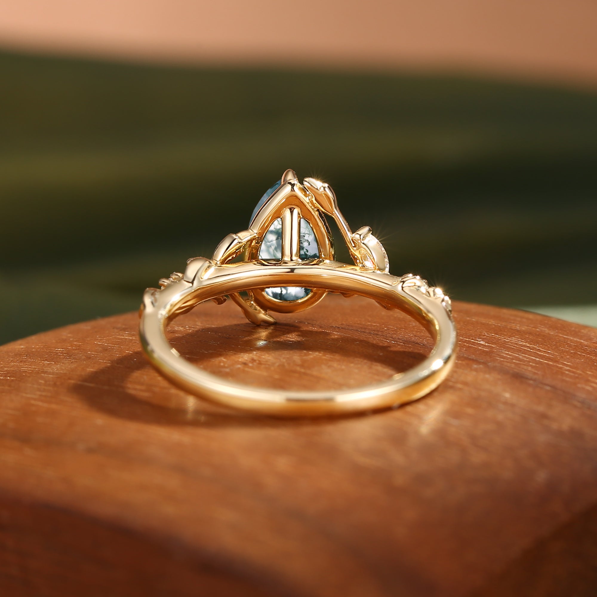 Cranberry - Nature Inspired Moss Agate Engagement Ring