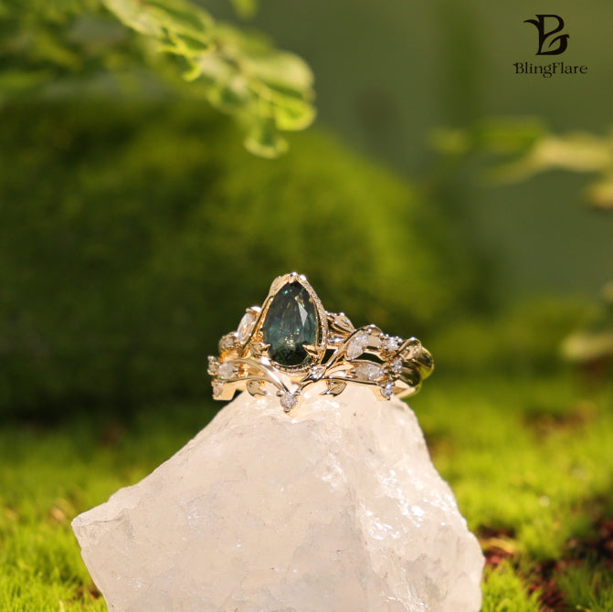 Load video: Blingfalre green sapphire ring