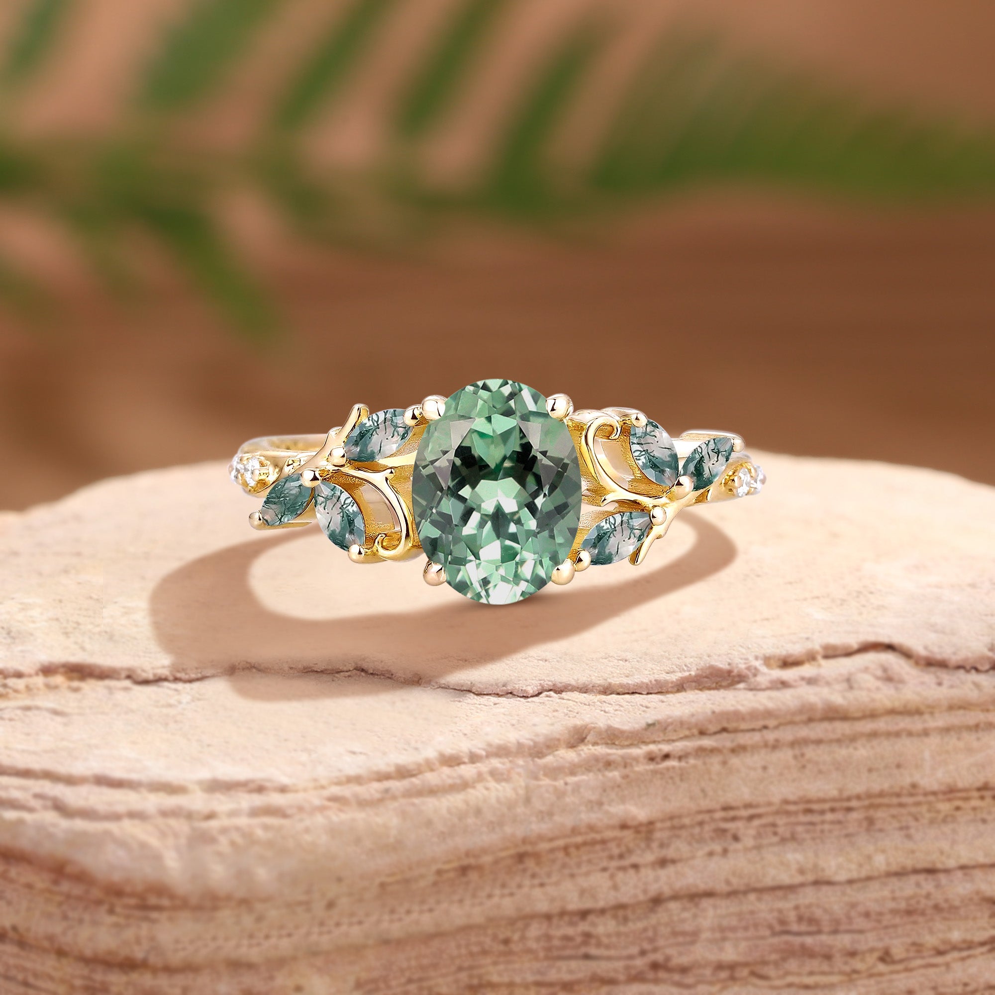 Breeze - Mint Light Green Sapphire Royalcore Victorian Filigree Engagement Ring