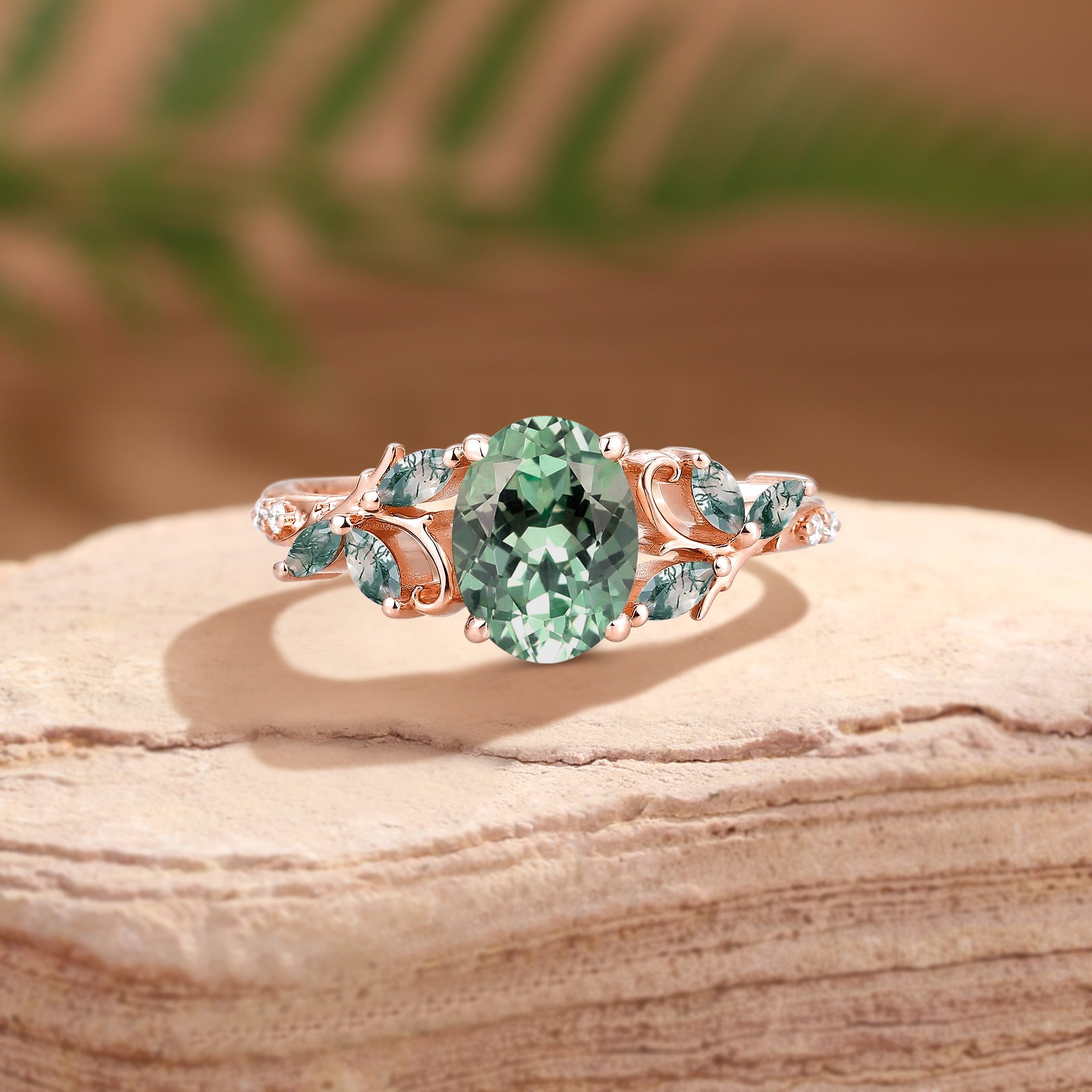 Breeze - Mint Light Green Sapphire Royalcore Victorian Filigree Engagement Ring