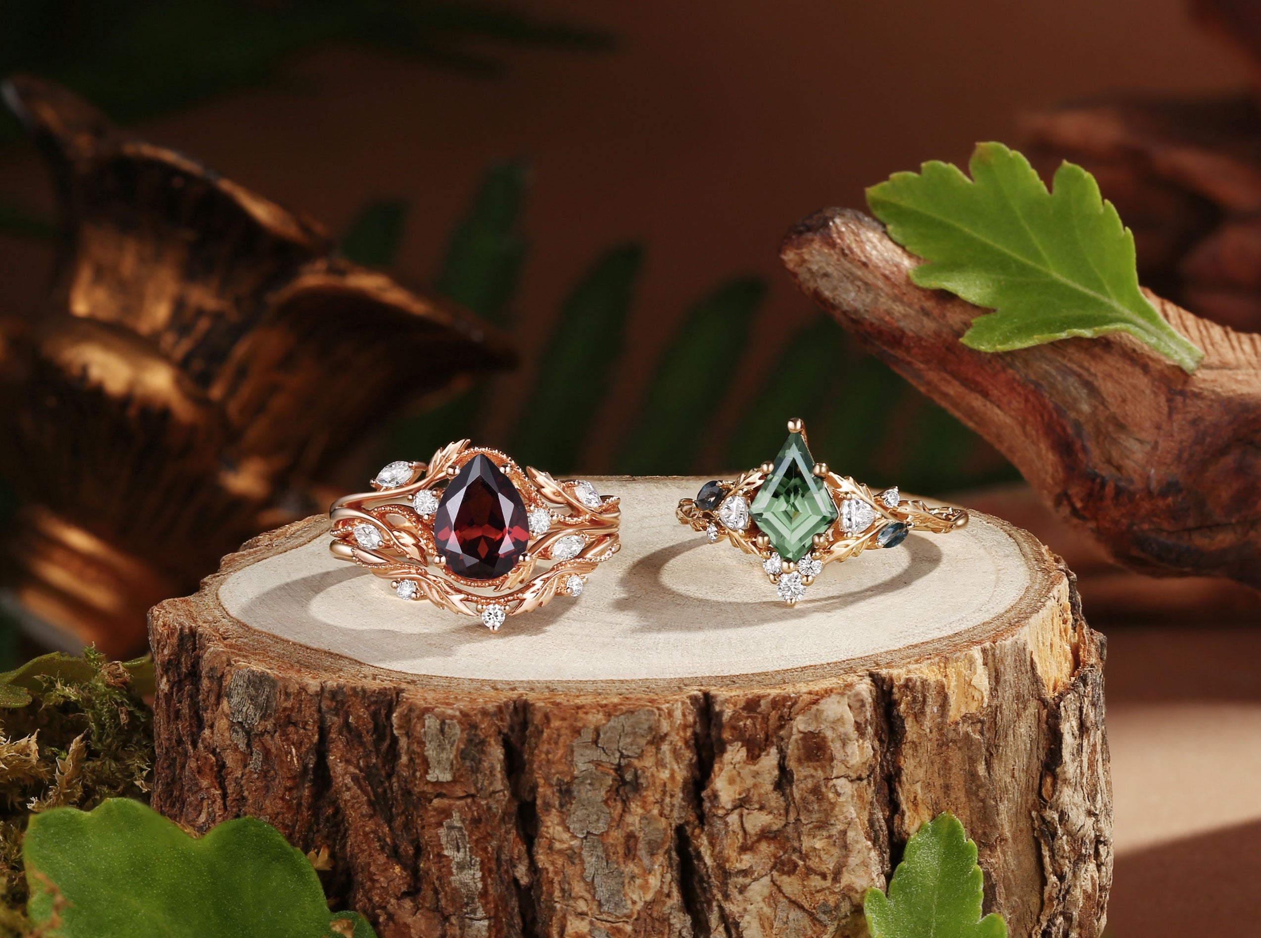 Cranberry Leaf Rings