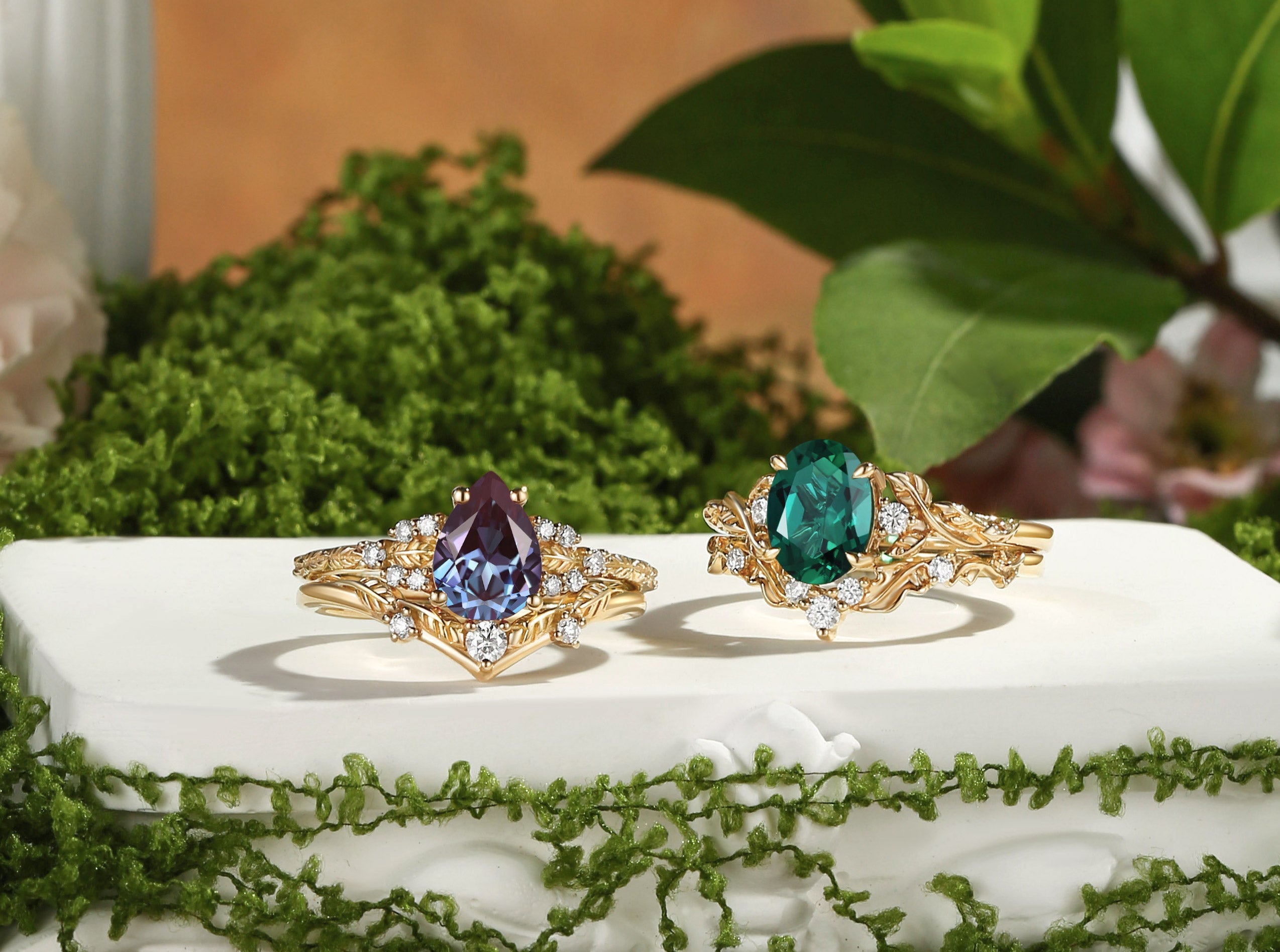 Laurel Leaf Rings