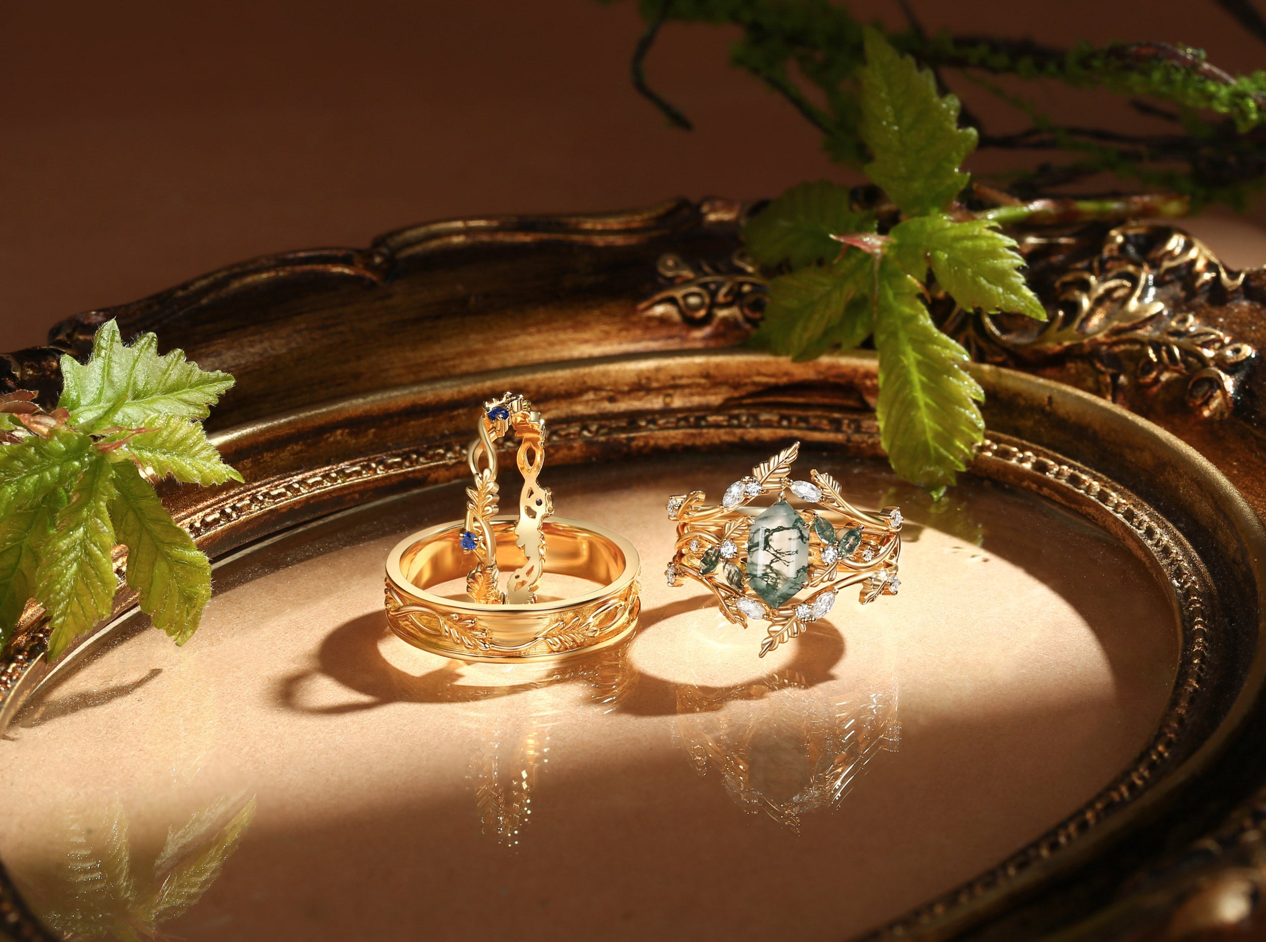 Bur Oak Leaf Rings