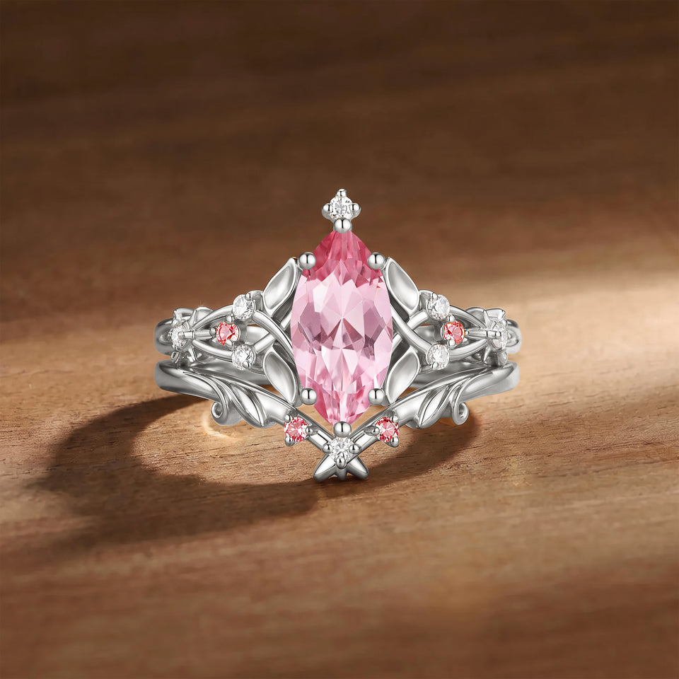 Faith Padparadscha Sapphire engagement ring side view