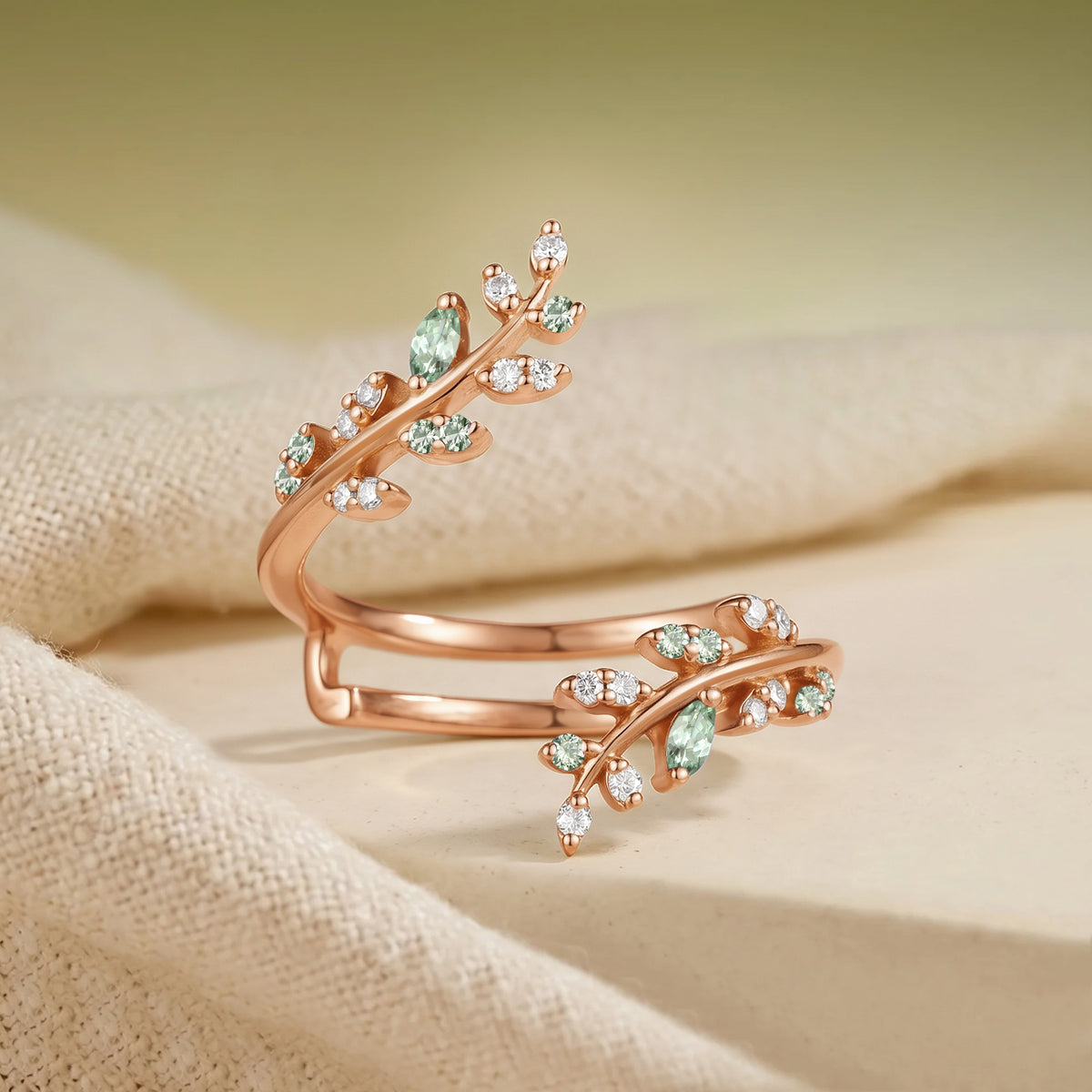 Ethereal Nature Inspired Open Split Wedding Band