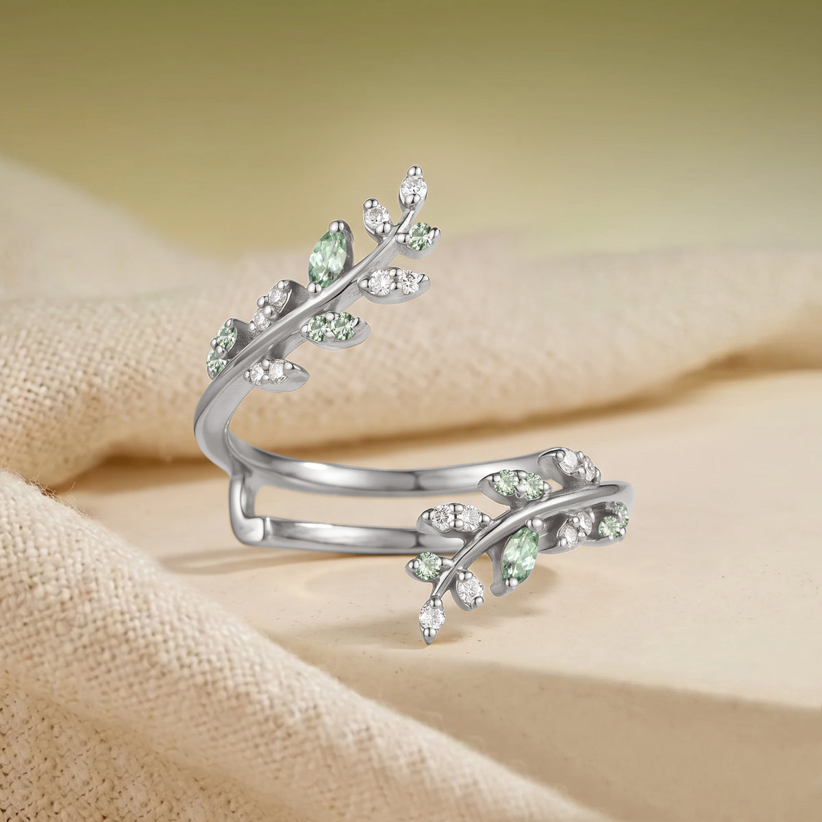 Ethereal Nature Inspired Open Split Wedding Band