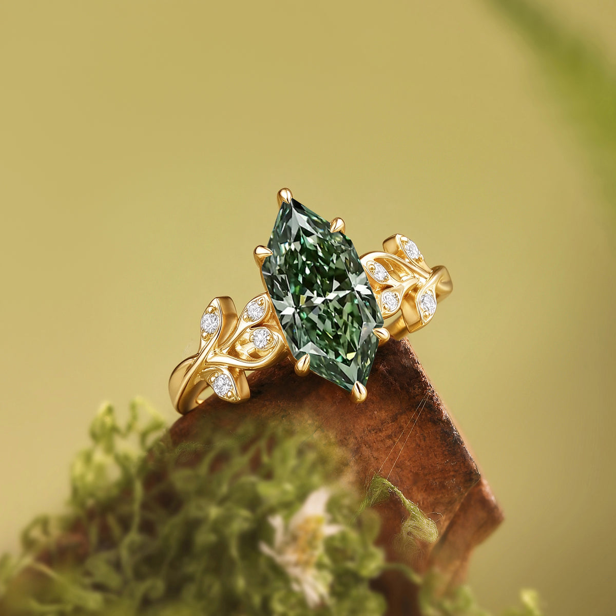 Dutch Marquise Cut Lab Grown Diamond Intertwined Vine Engagement Ring-Vincula