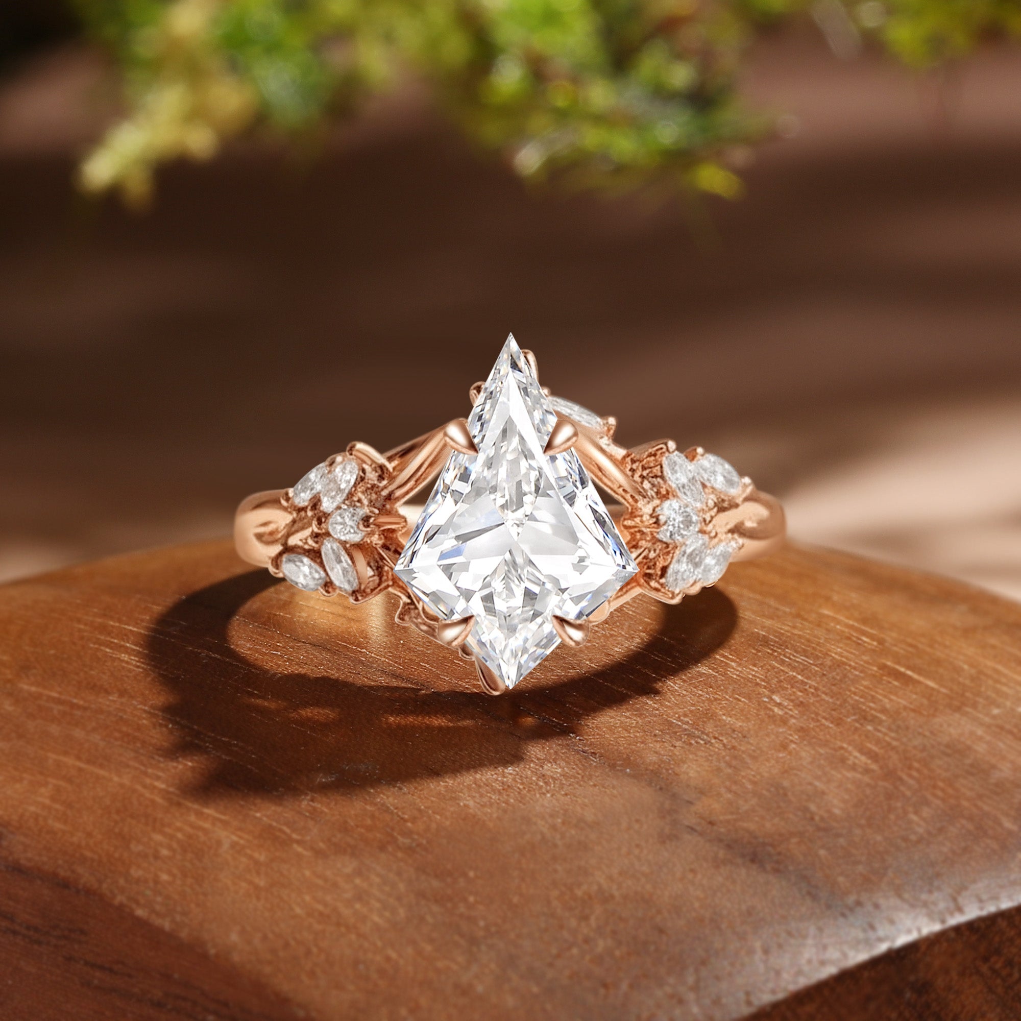 Kiara - Unique Kite Cut Lab Grown Diamond Cluster Promise Engagement Ring