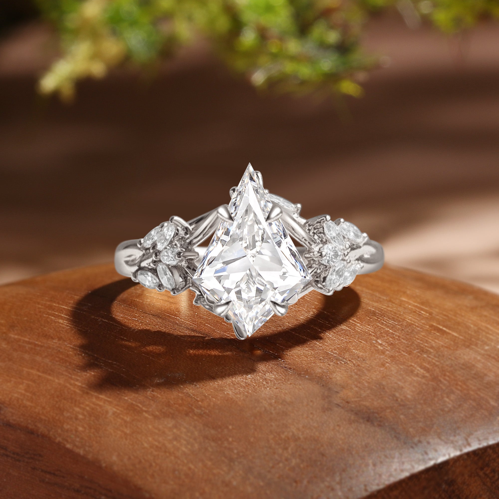 Kiara - Unique Kite Cut Lab Grown Diamond Cluster Promise Engagement Ring