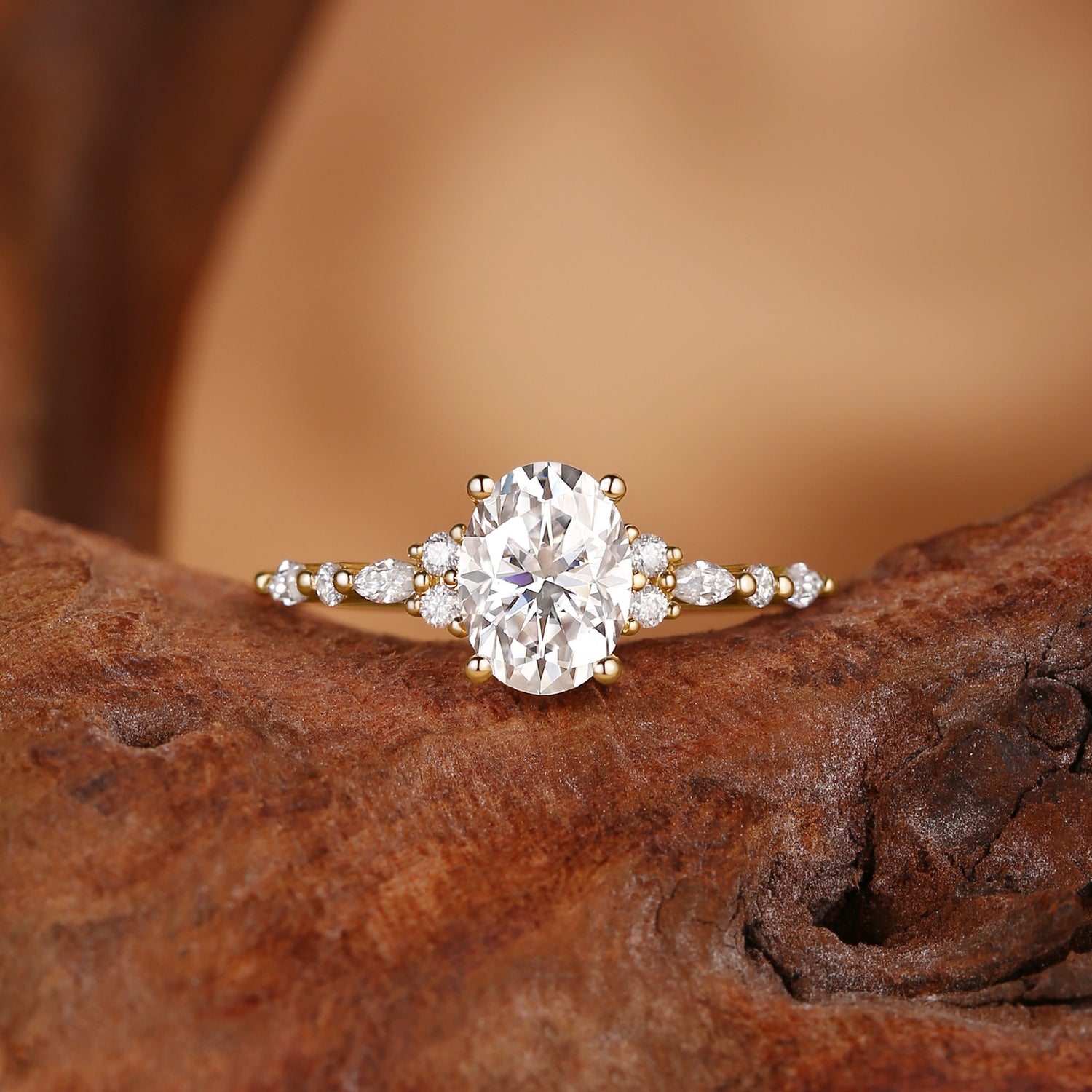 Madeleine - Oval Cut Moissanite Engagement Ring