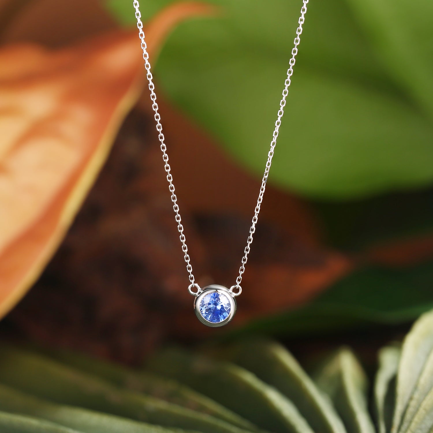 Monet's Garden-Inspired Bezel Lab Sapphire Classic Pendant