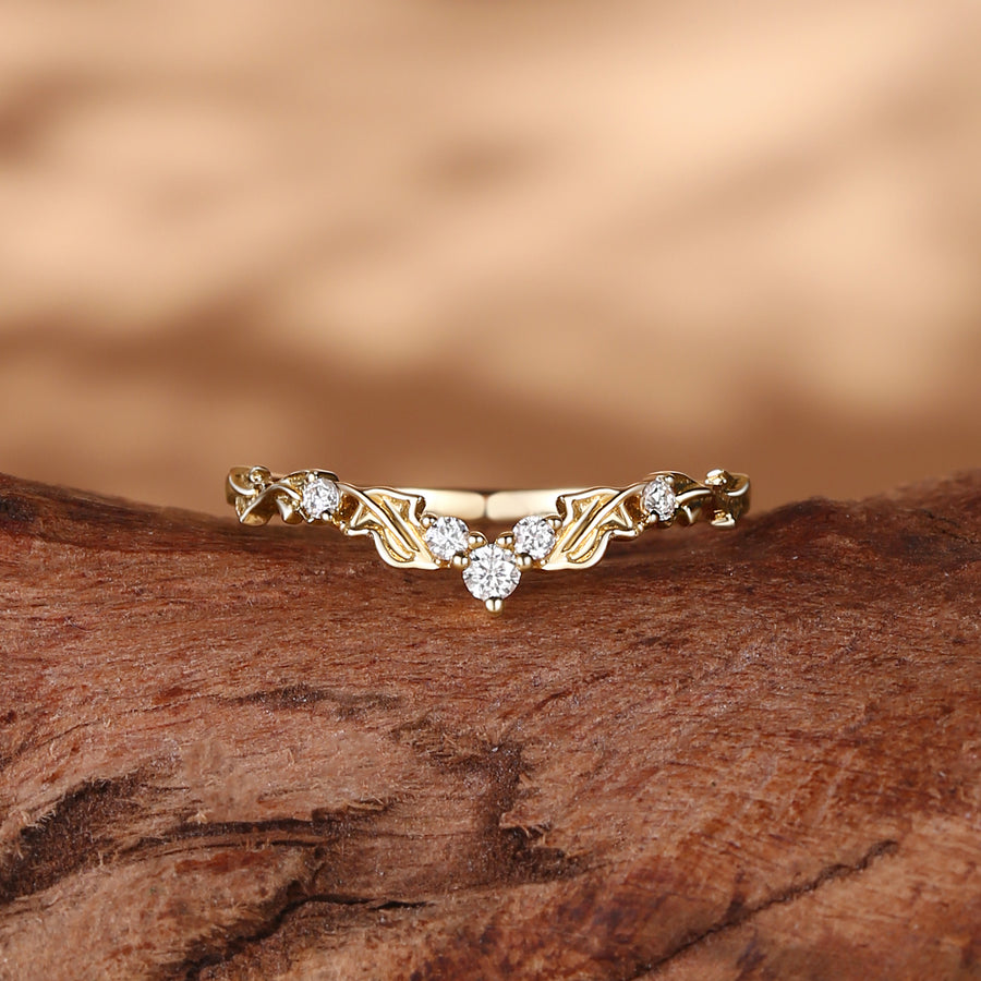 Vine Leafy Moissanite Wedding Band