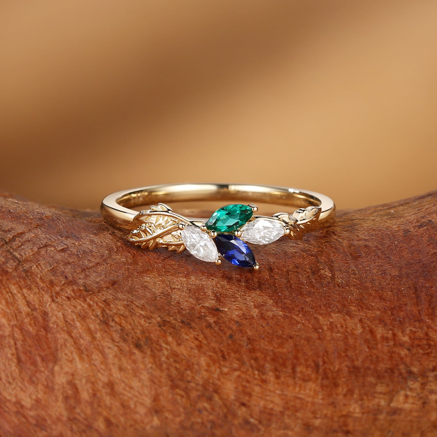 Sapphire & Emerald Promise Ring