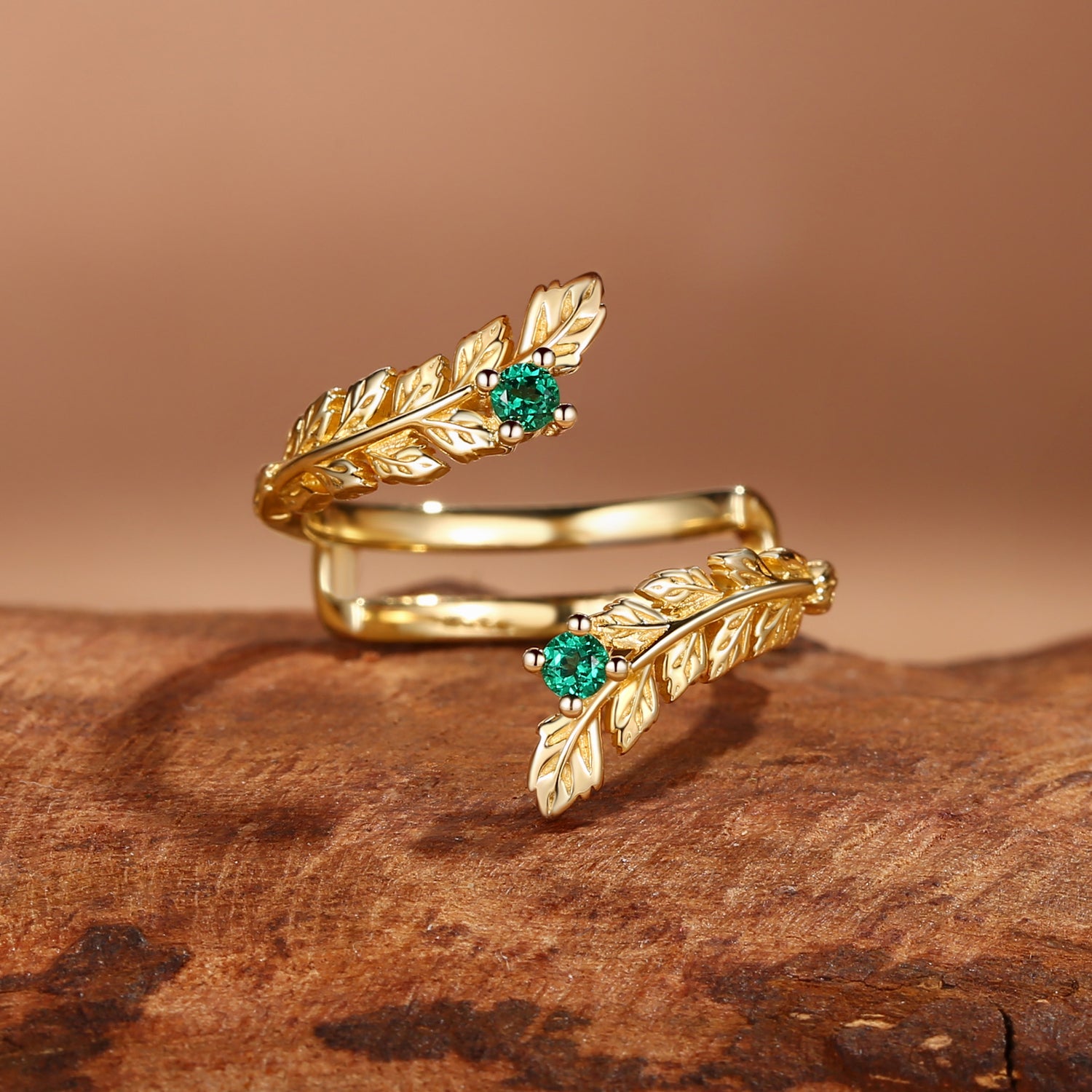 Vivienne -Nature Inspired Vintage Leafy Enhancer Wedding Band