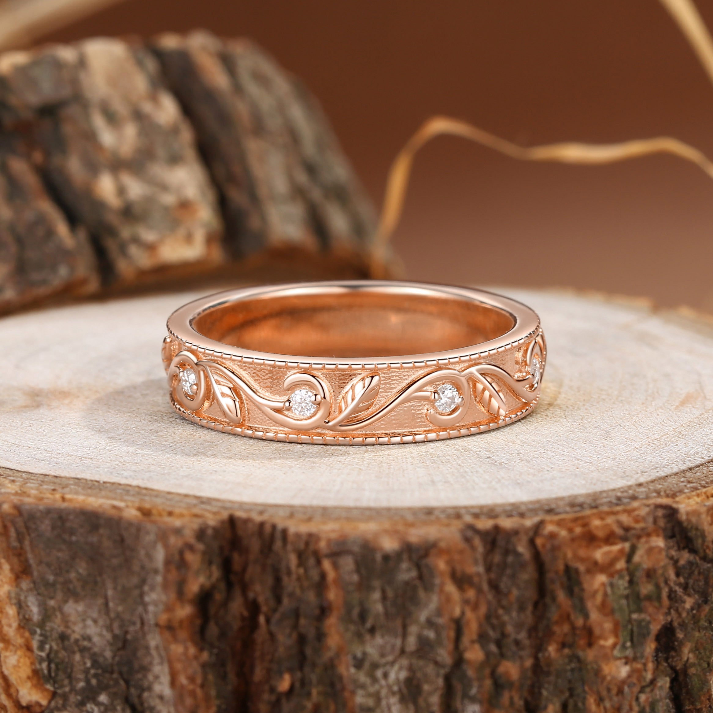 5MM Moissanite Promise Gold Men Rings