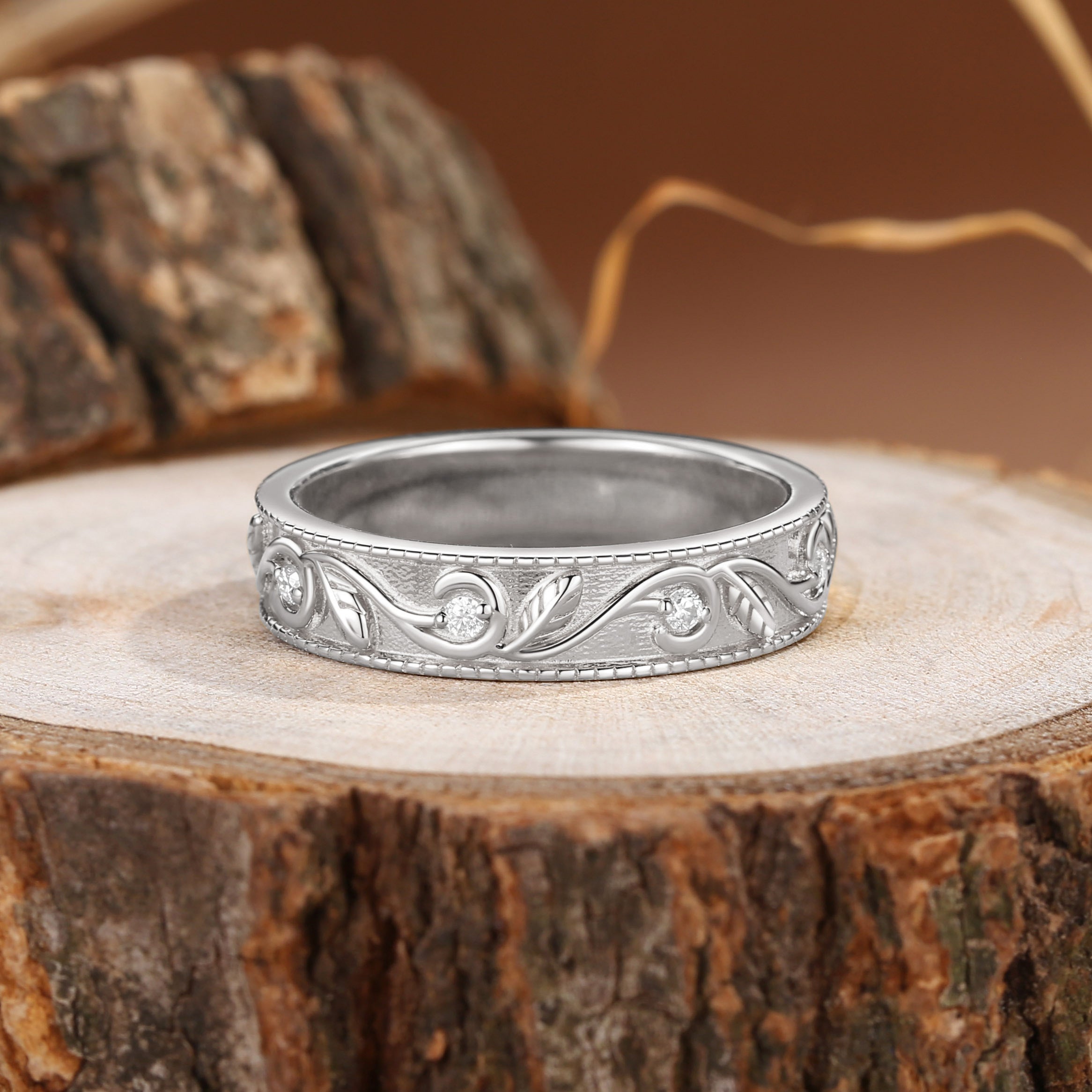 5MM Moissanite Promise Gold Men Rings