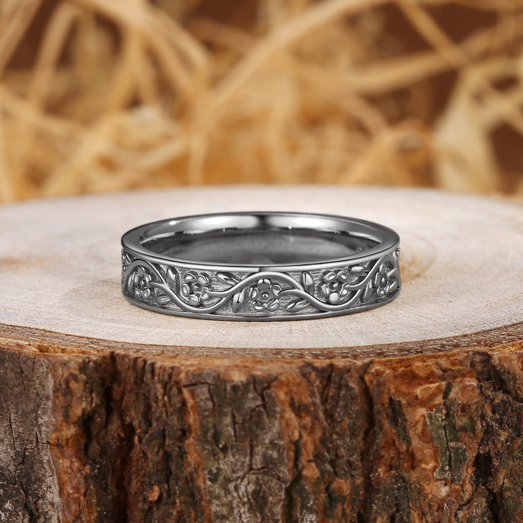 4MM Nature Inspired Flower Band