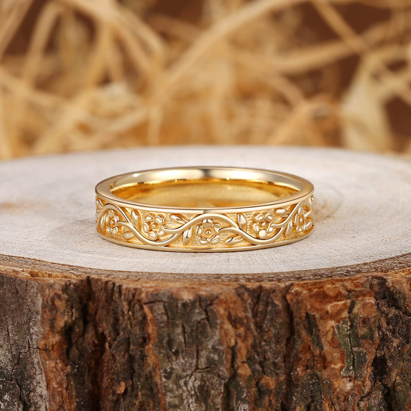 4MM Nature Inspired Flower Band For Men & Women