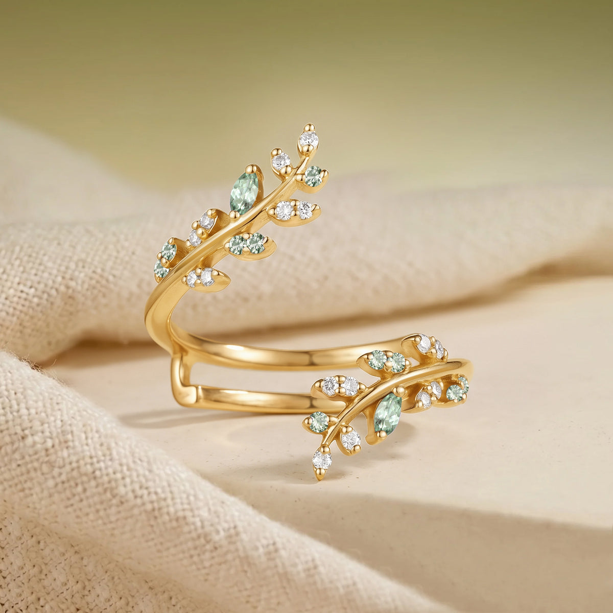 Ethereal Nature Inspired Open Split Wedding Band