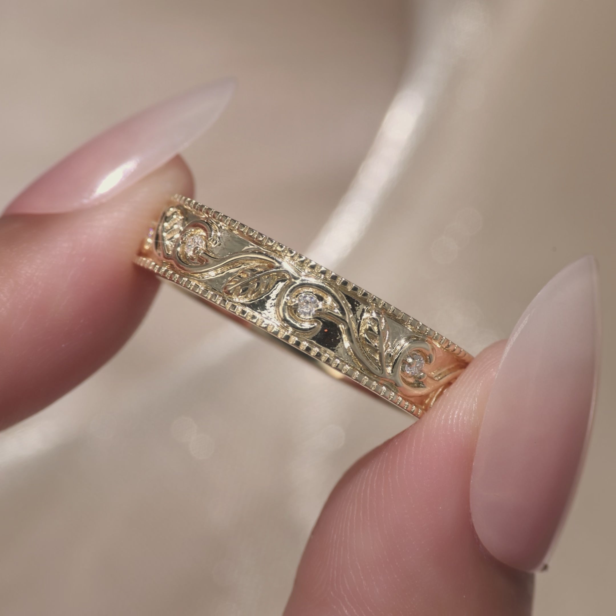 Load video: 5MM Moissanite Promise Gold Men Rings
